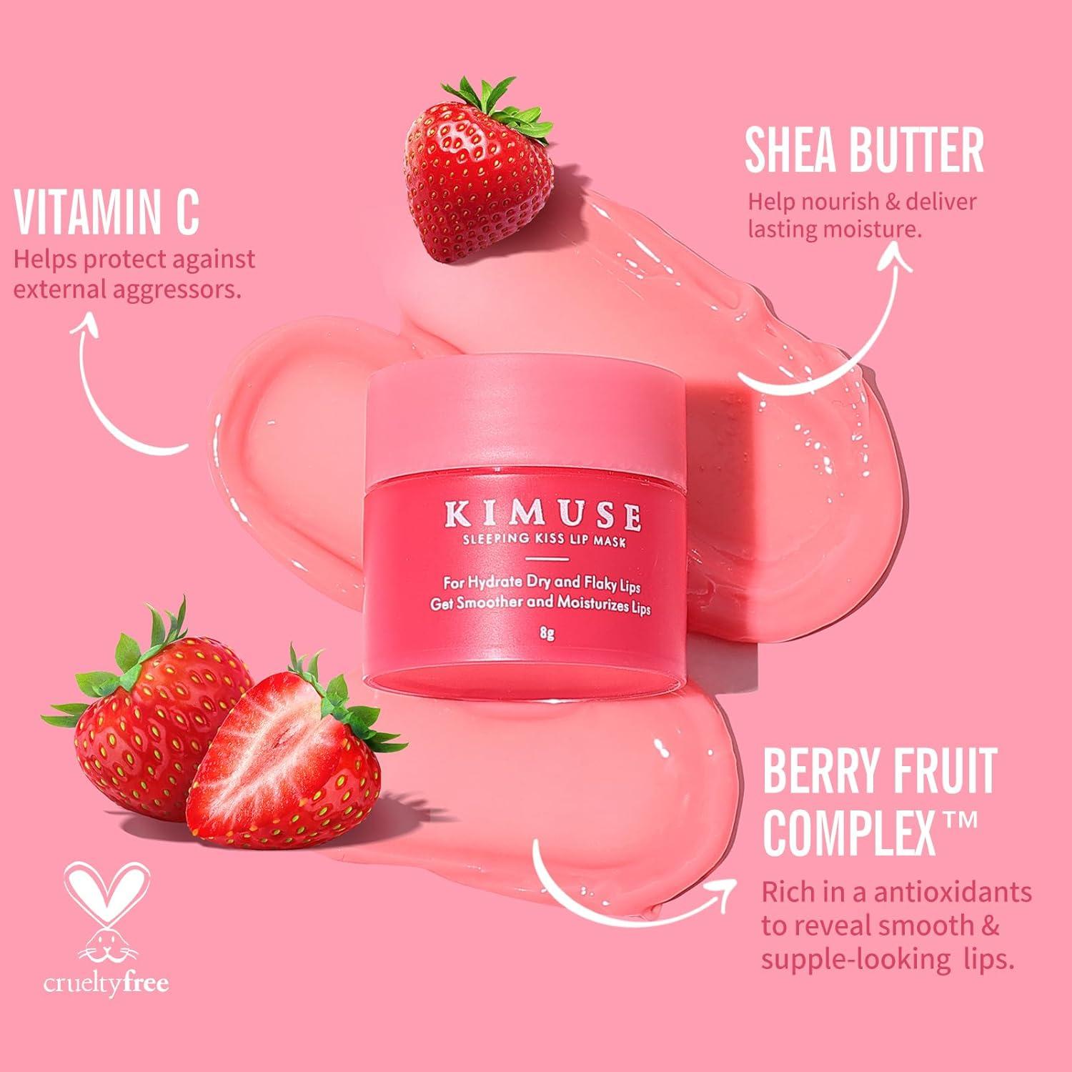 Mascarilla Labial Nocturna KIMUSE 4PCS Hidratación Intensa