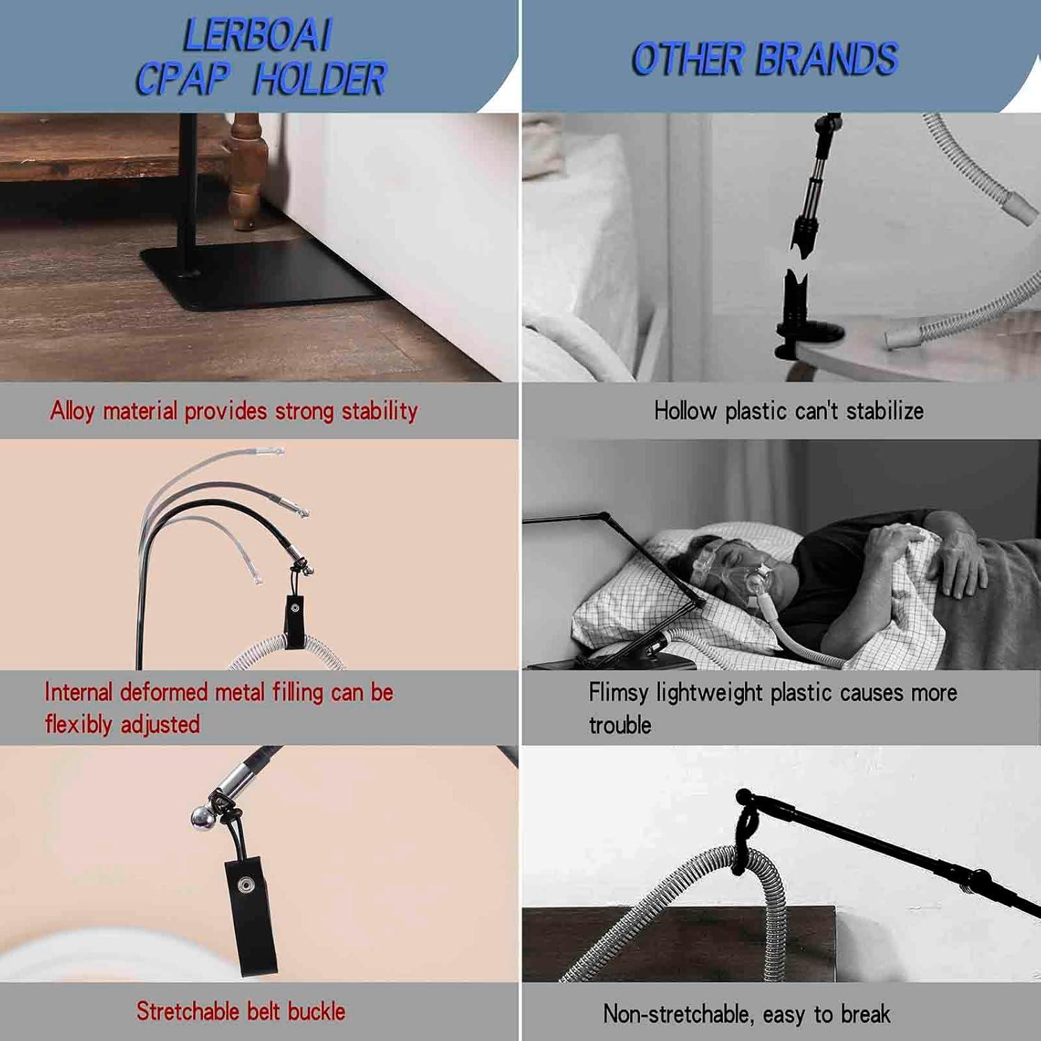 Soporte de Manguera CPAP Ajustable Lerboai - Antideslizante