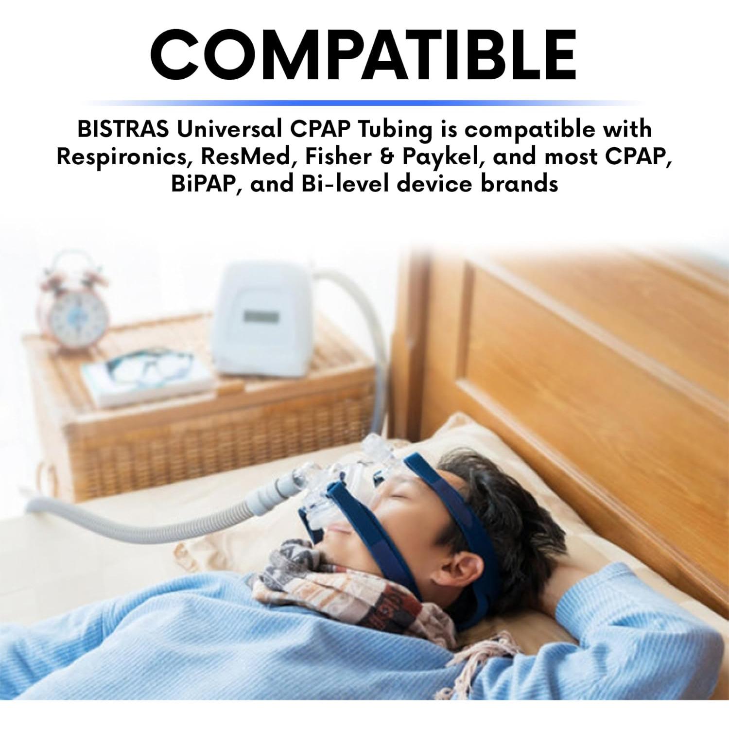 Tubo CPAP Universal BISTRAS 8 Pies (2.44m) Compatible con BiPAP