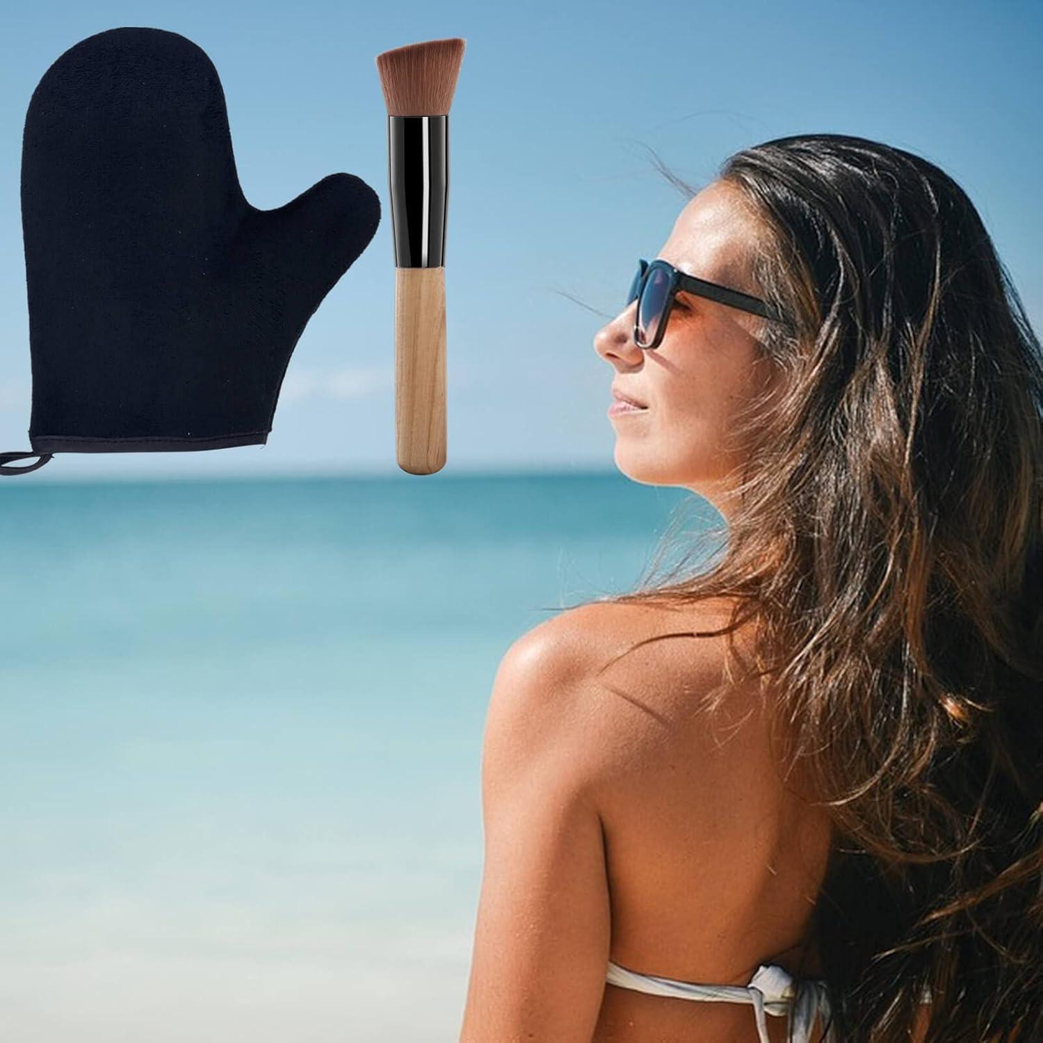 Juego de Aplicador de Autotanning TSAIYI 2 Piezas - Guante y Brocha