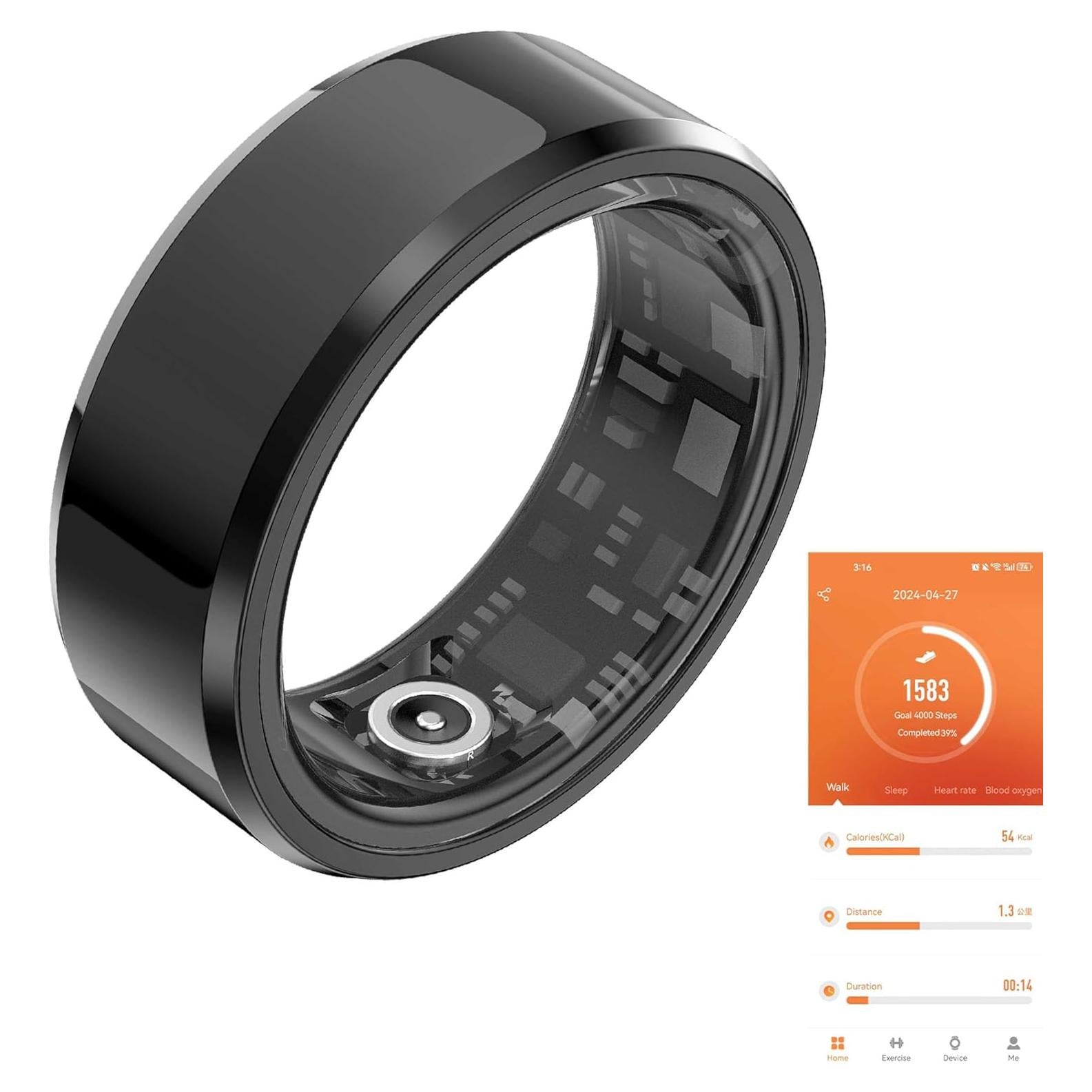 Anillo Inteligente Tulbeys US11 Negro - Monitor de Salud IP68