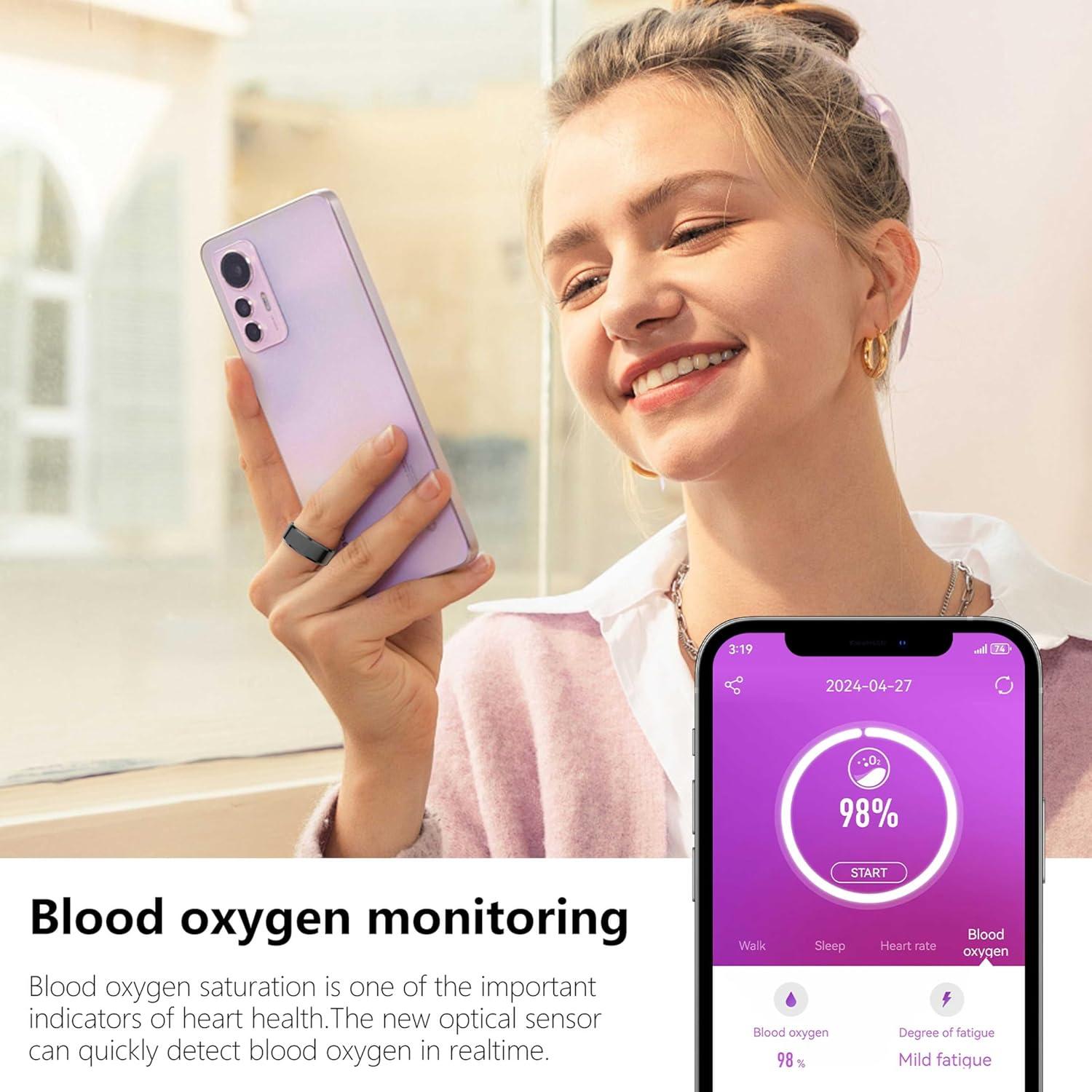 Anillo Inteligente Tulbeys US11 Negro - Monitor de Salud IP68