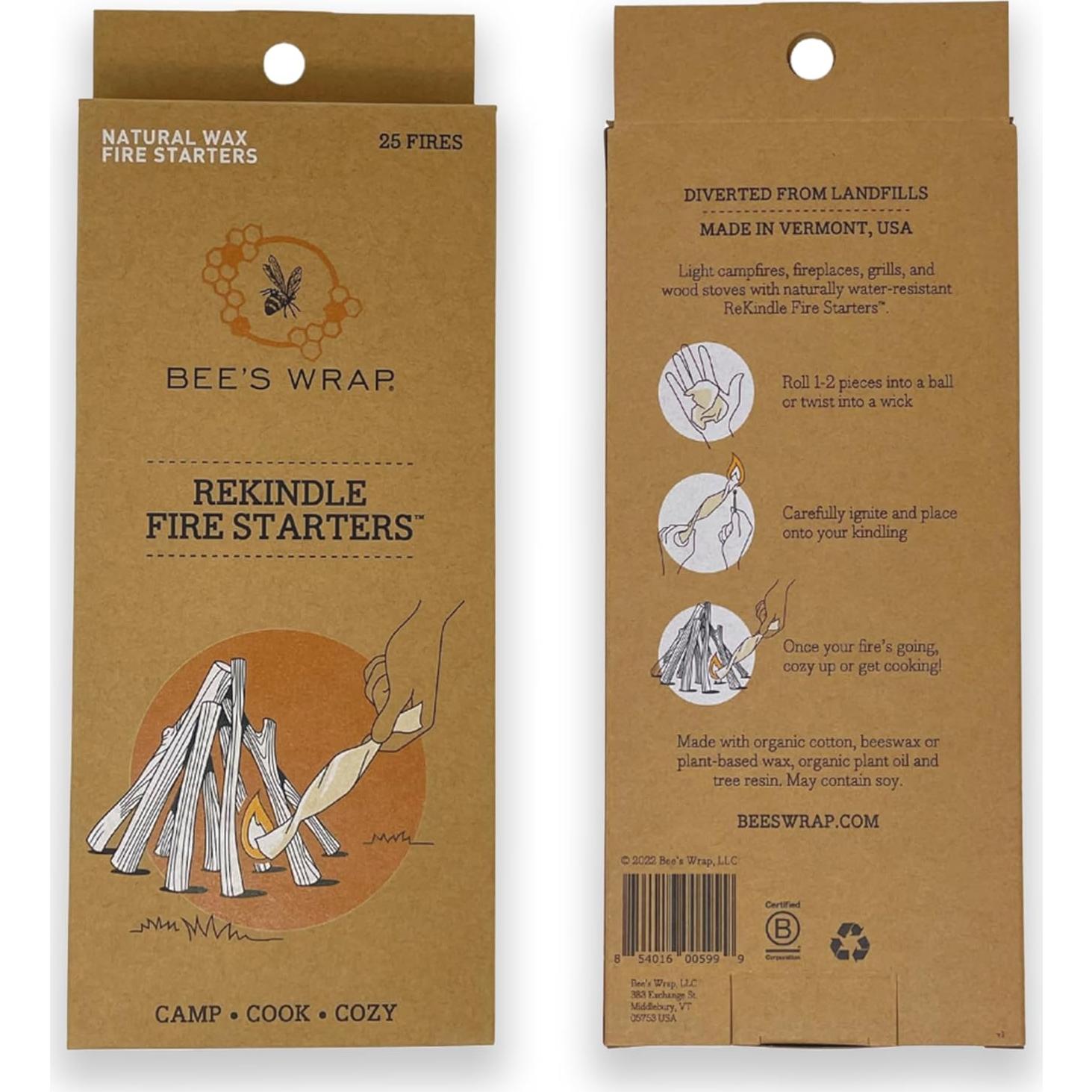 Encendedores Ecológicos Bee's Wrap 170 g para Fogatas