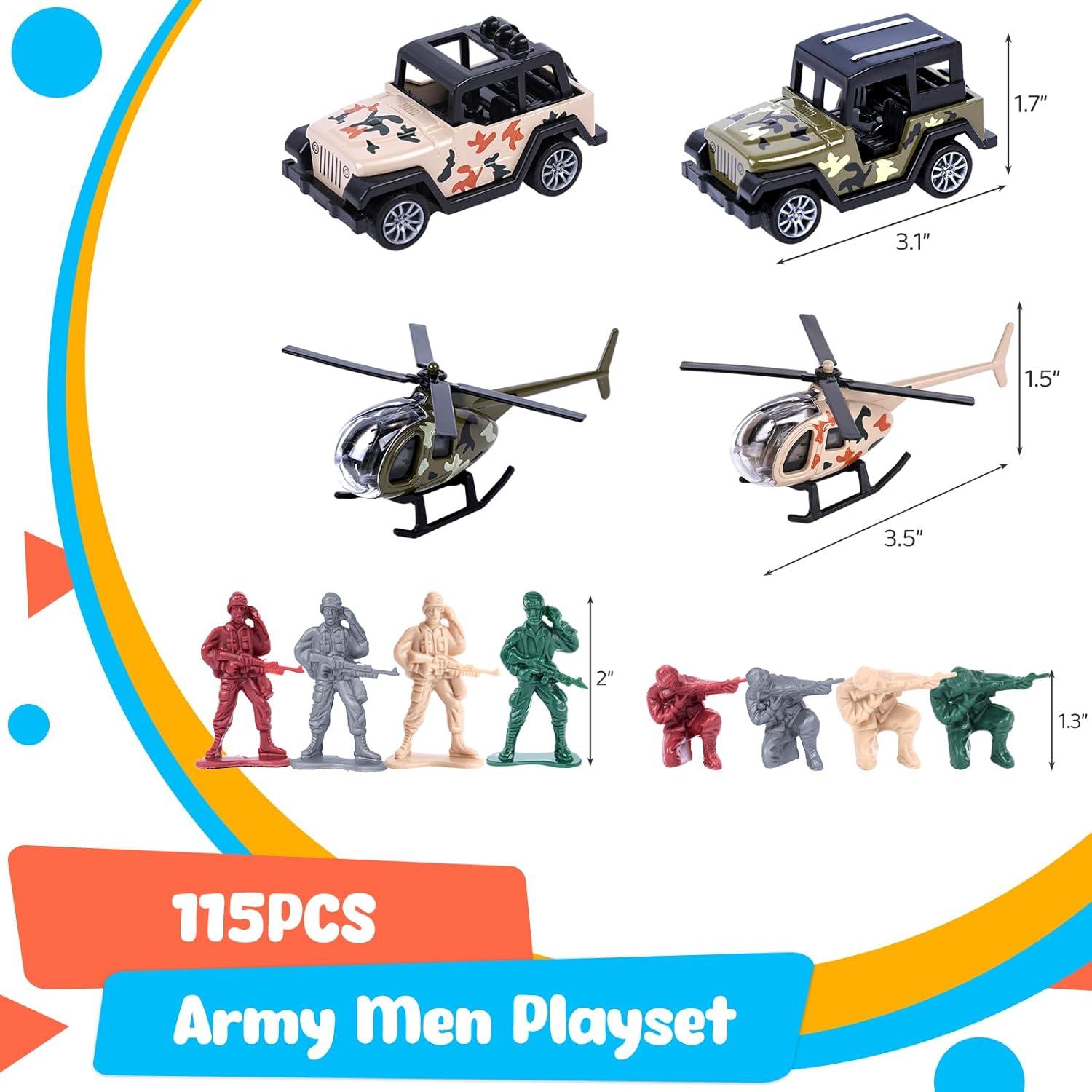 Conjunto de Soldados Militares 3 Nutrias 115 Piezas