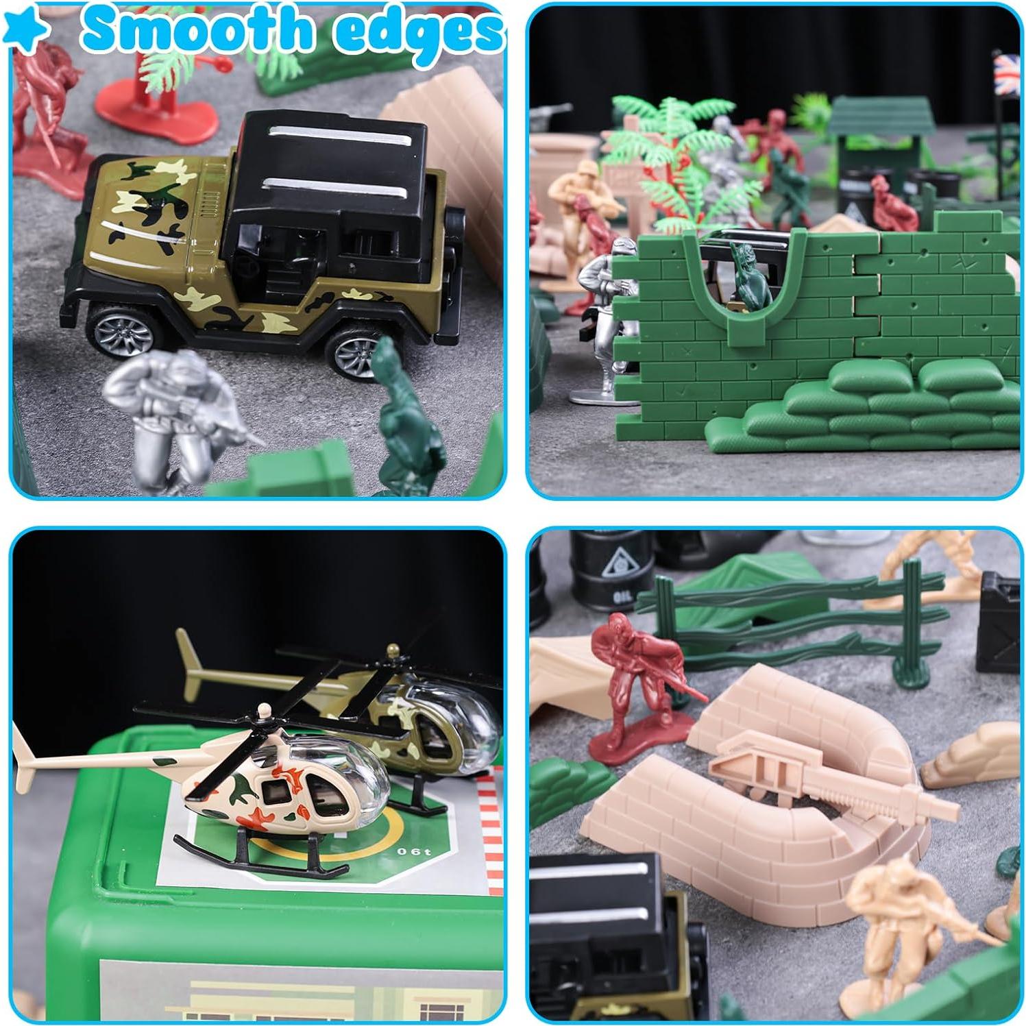 Conjunto de Soldados Militares 3 Nutrias 115 Piezas