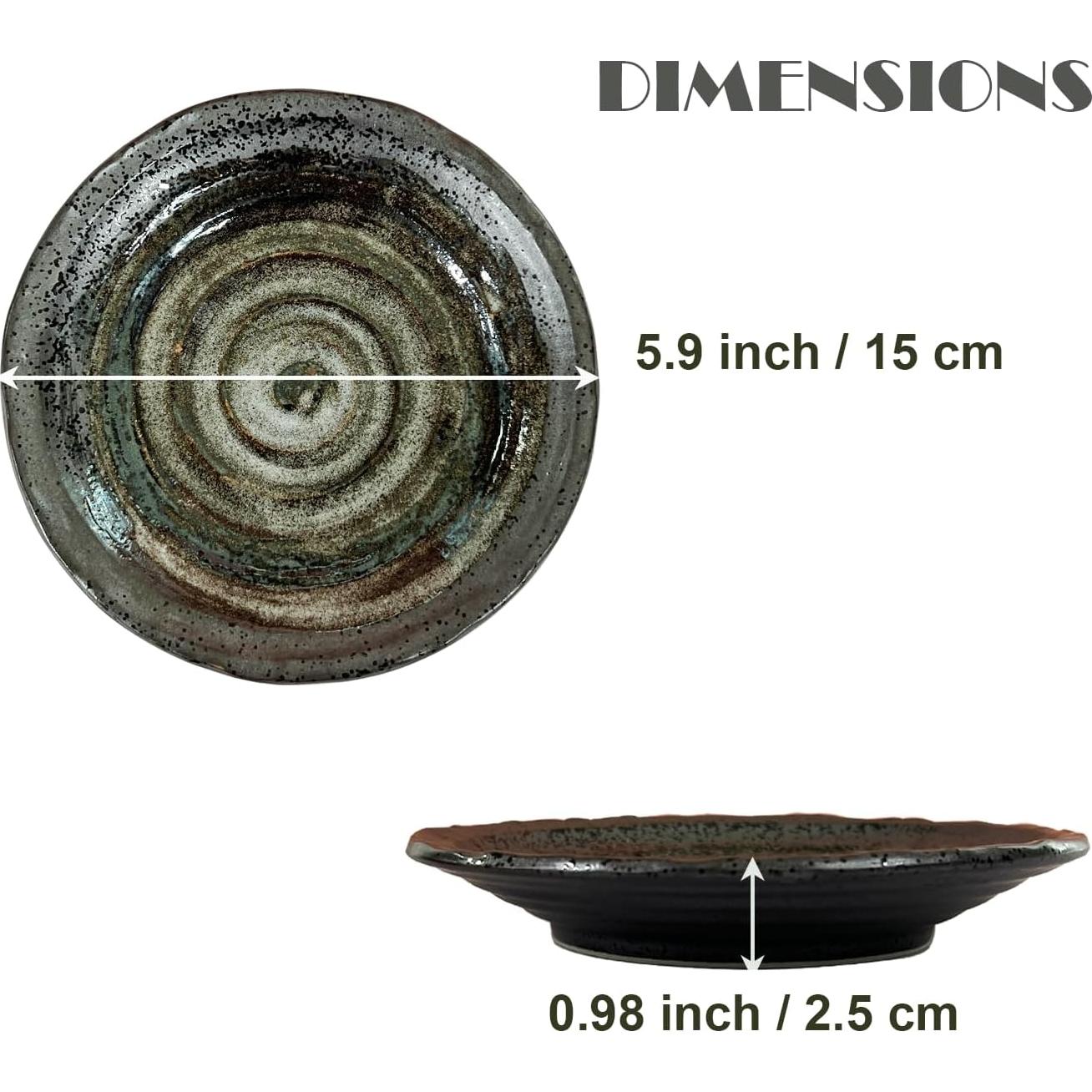 Set de 5 Platos de Aperitivo Cerámica Mino 15 cm Apto Microondas