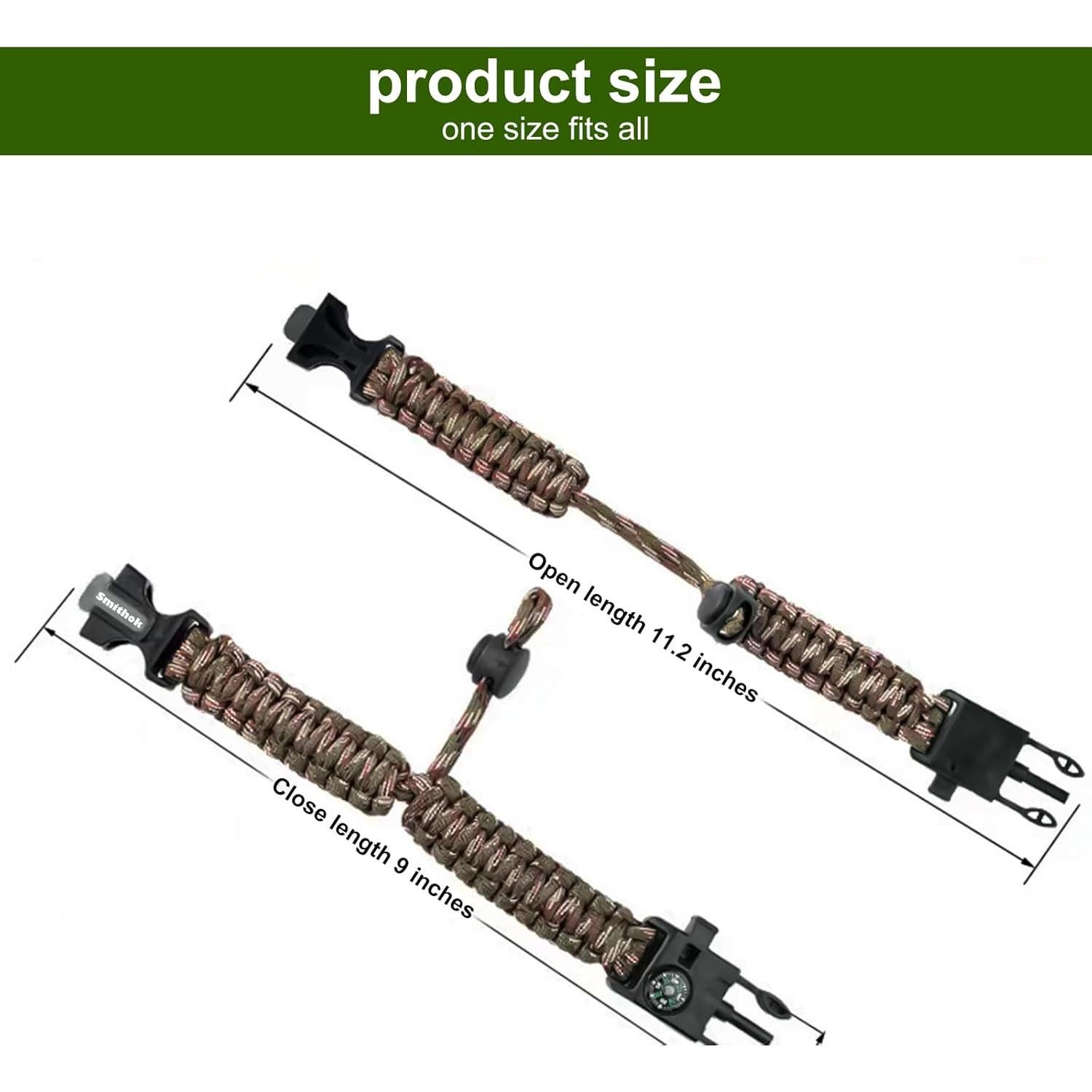 Pulsera de Supervivencia Smithok R10 - 4 en 1 Multicolor