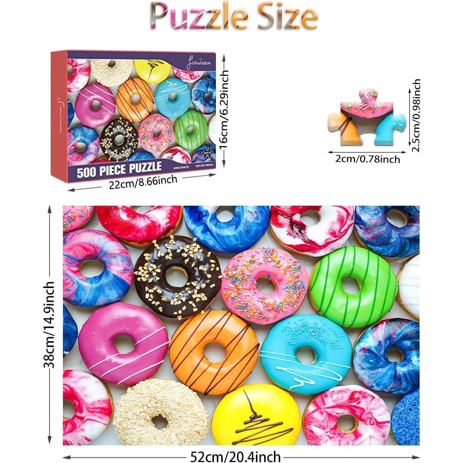 Rompecabezas de 500 Piezas Donas Fishwisdom 52x38 cm