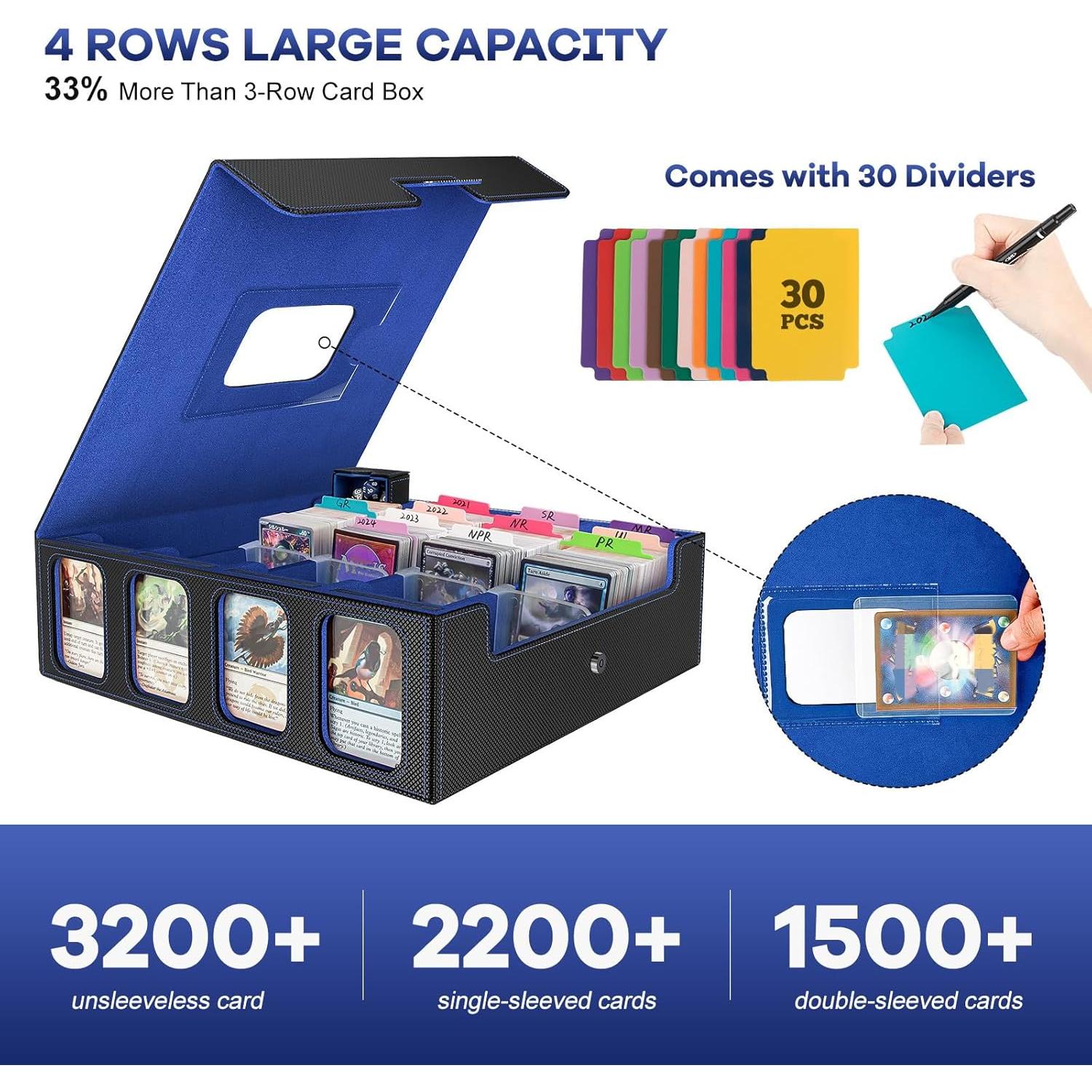 Caja de Almacenamiento de Cartas Gomyrod 3200+ con Asa y Divisores