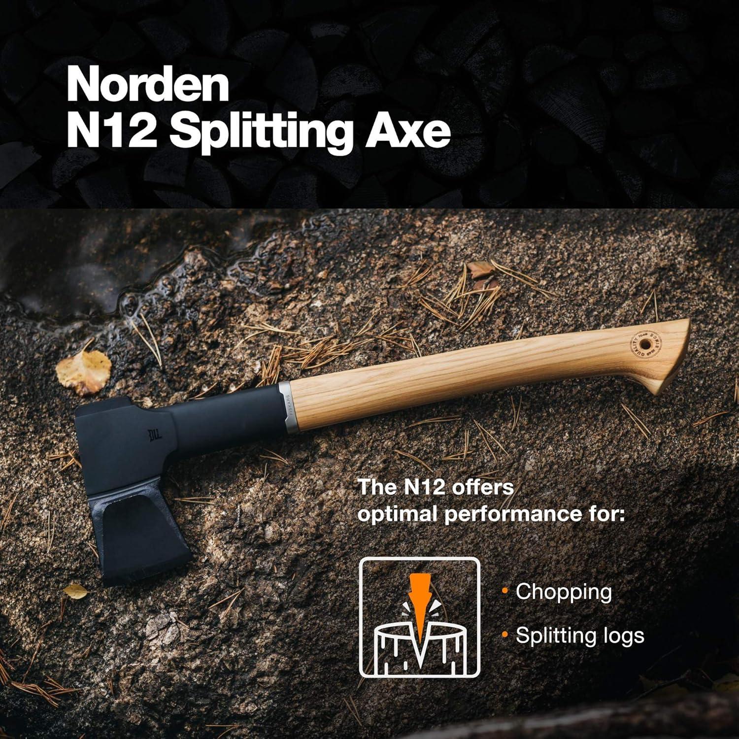 Norden N12 Splitting Axe with Recycled Leather Sheath (19 in.)