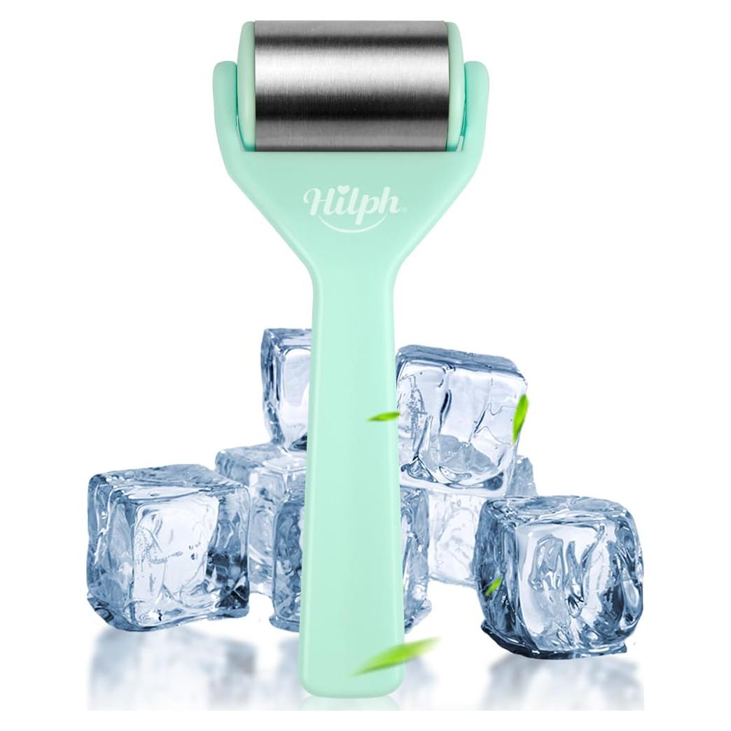 Rodillo de Hielo Facial Hilph Acero Inoxidable Verde 16cm