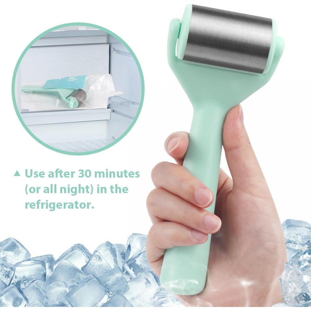 Rodillo de Hielo Facial Hilph Acero Inoxidable Verde 16cm