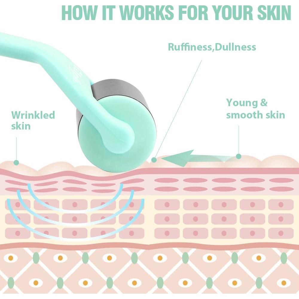 Rodillo de Hielo Facial Hilph Acero Inoxidable Verde 16cm