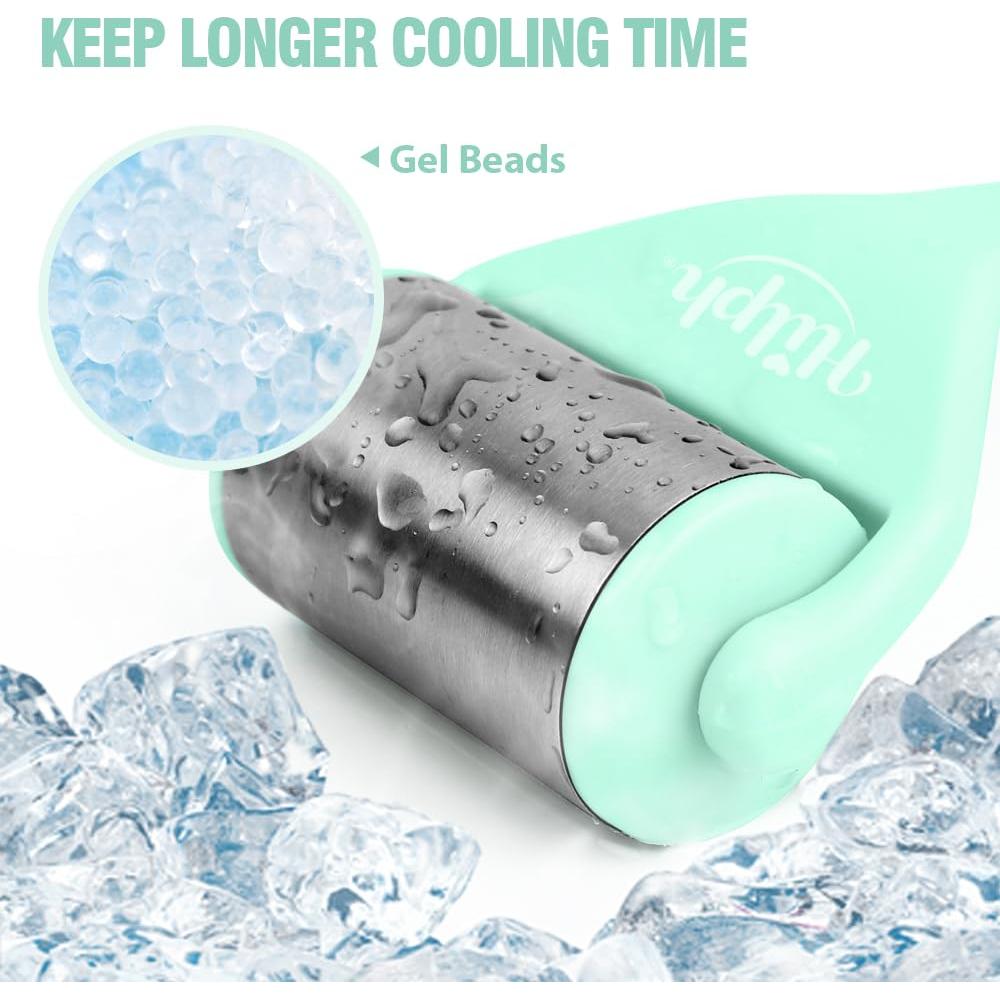 Rodillo de Hielo Facial Hilph Acero Inoxidable Verde 16cm