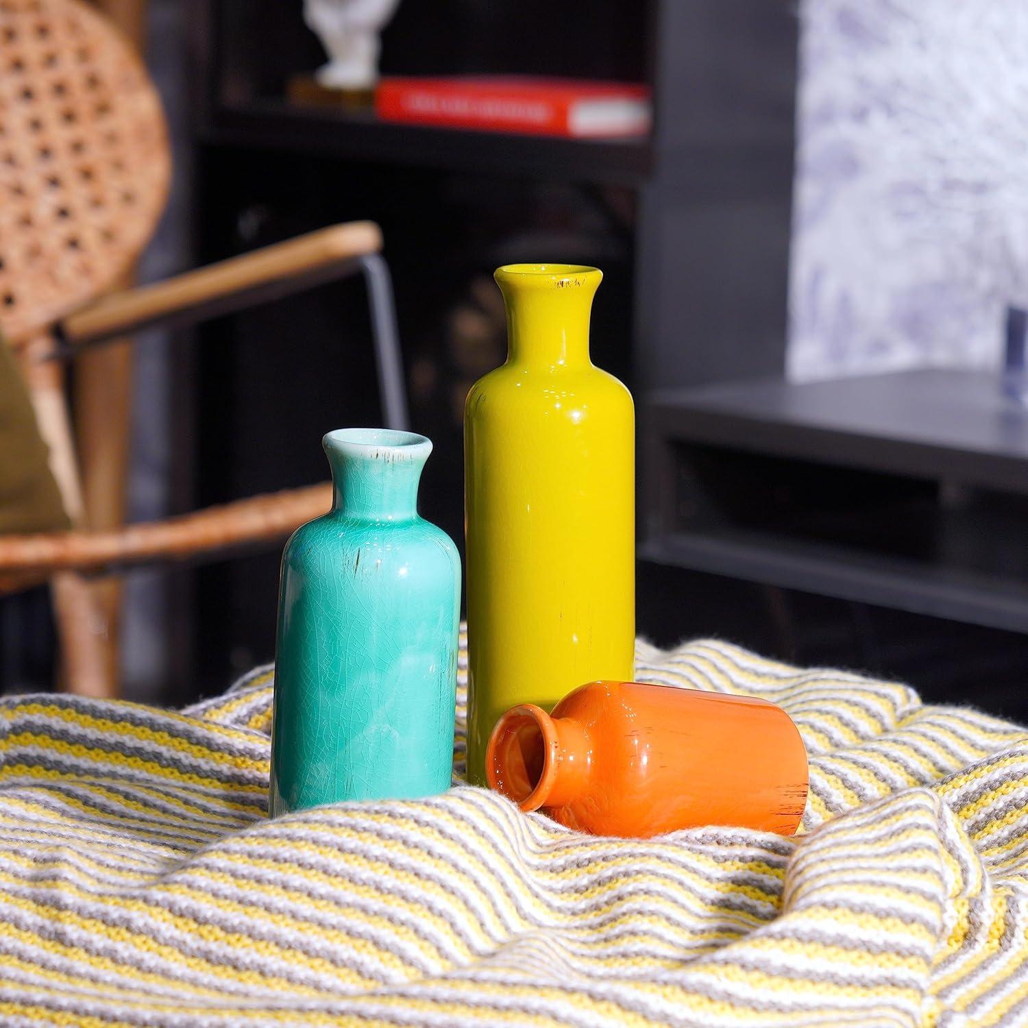 Set de 3 Jarrones de Cerámica Multicolor Cynkeyee 25.4 cm