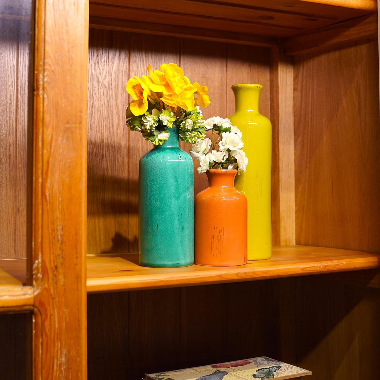 Set de 3 Jarrones de Cerámica Multicolor Cynkeyee 25.4 cm