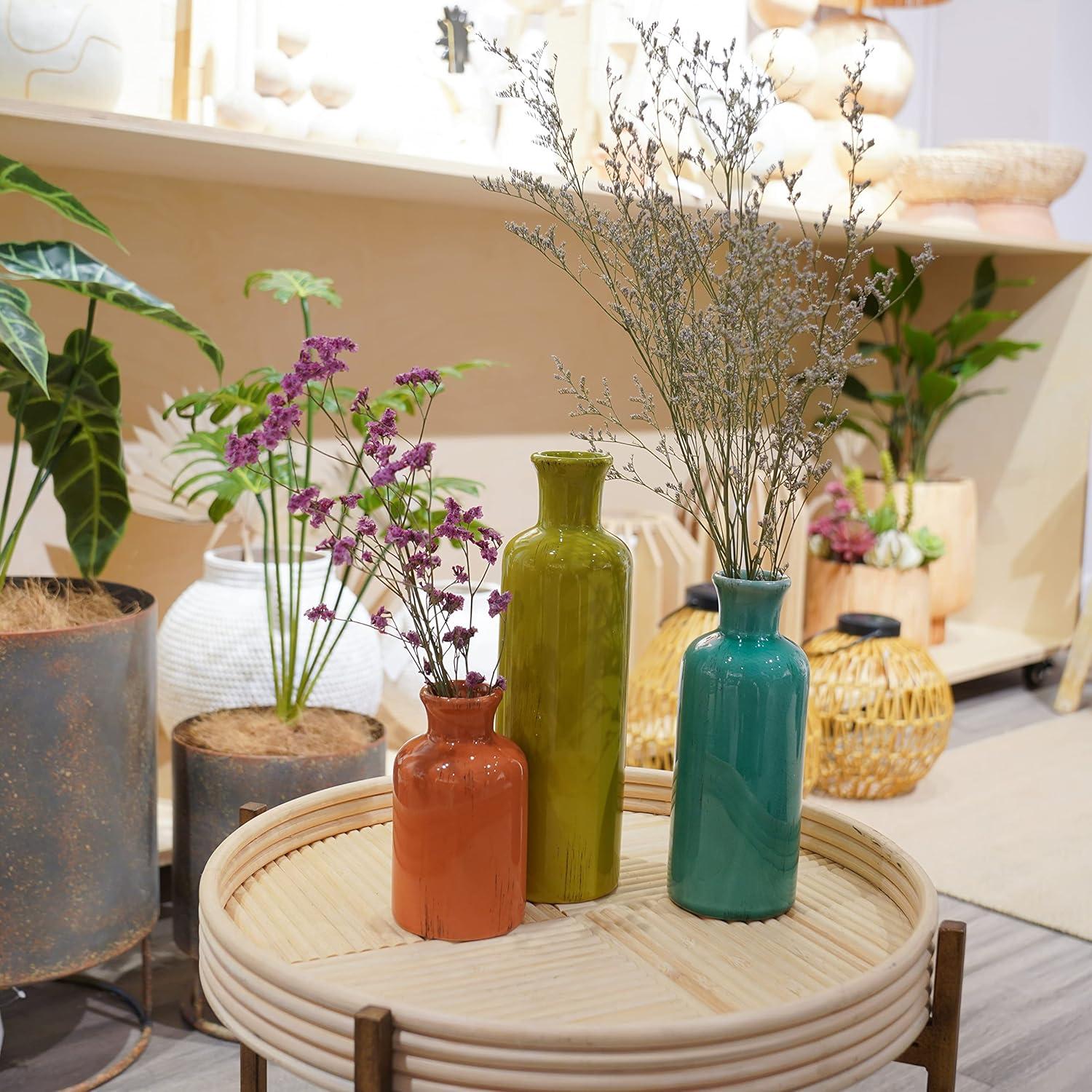 Set de 3 Jarrones de Cerámica Multicolor Cynkeyee 25.4 cm