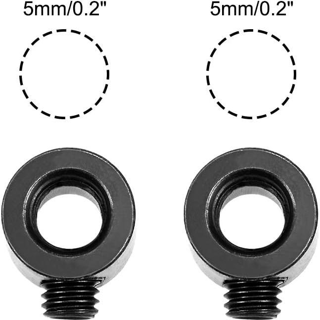 Parada de Taladro Ajustable uxcell 5mm Acero Carbono Óxido Negro - 2 Unidades