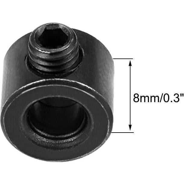 Parada de Taladro Ajustable uxcell 5mm Acero Carbono Óxido Negro - 2 Unidades