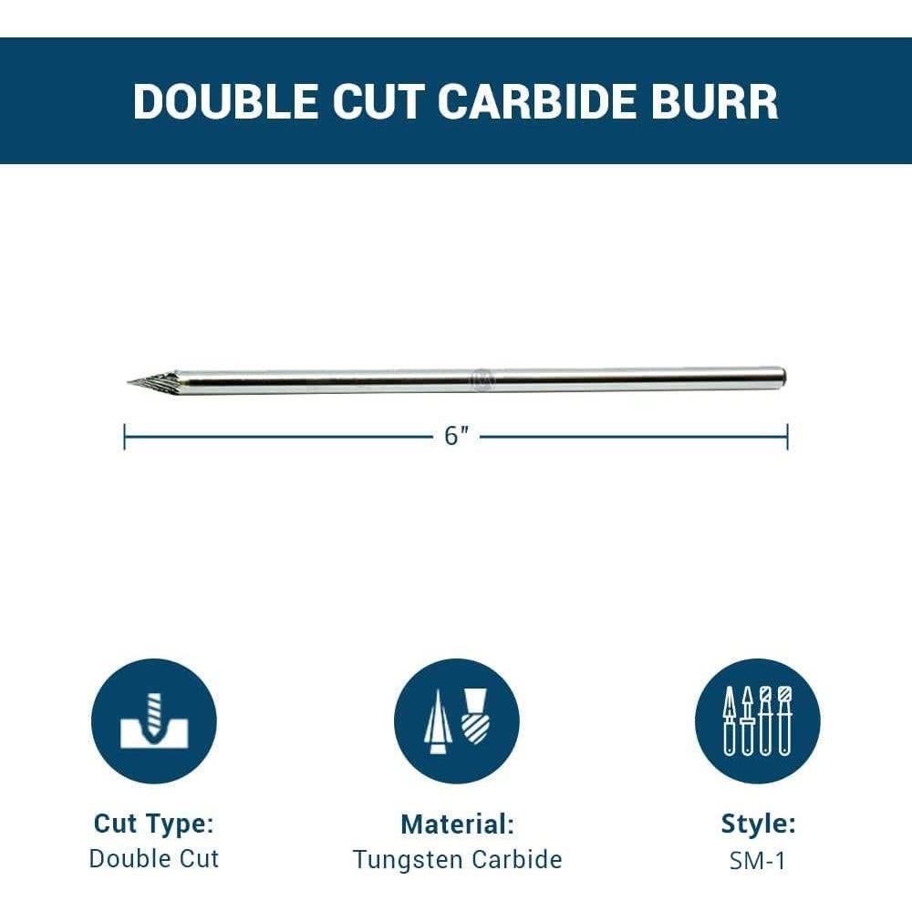 Bits de Carburo de Tungsteno Benchmark Abrasives 6 cm Doble Corte