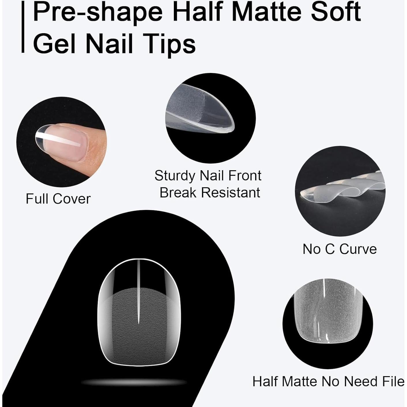 Consejos de Uñas Falsas GazePlus Almendra Cortos 750 pcs