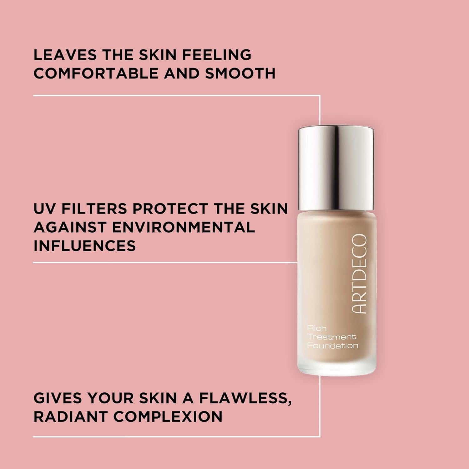 Base de Tratamiento Rica ARTDECO 19.1 ml Rosa Cachemira - Cobertura Total y Larga Duración