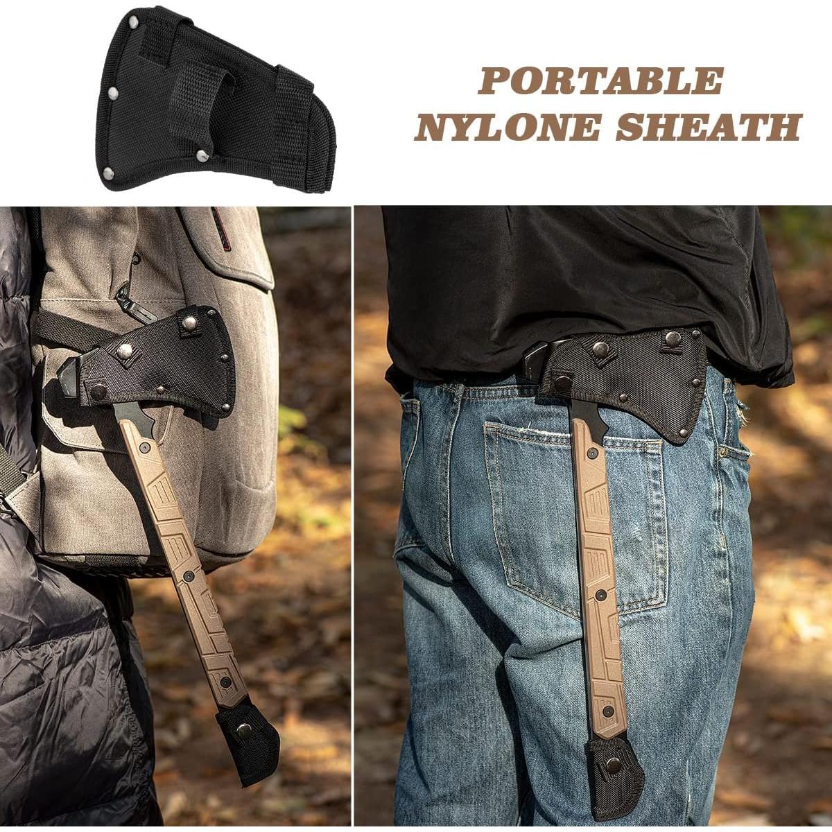 Hacha de Camping Zenhosit 44.5 cm con Funda de Nylon