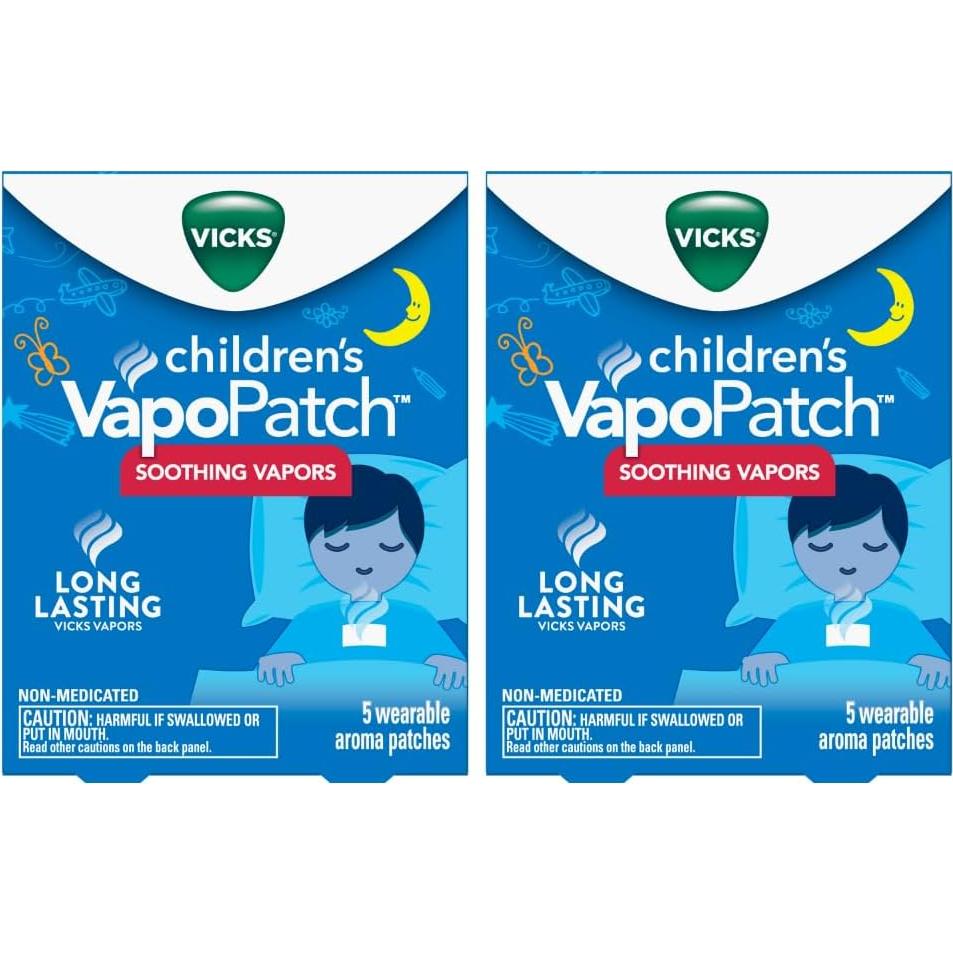 Parche Vapo Vicks para Niños - Aromático Sin Medicamento, 2 Piezas