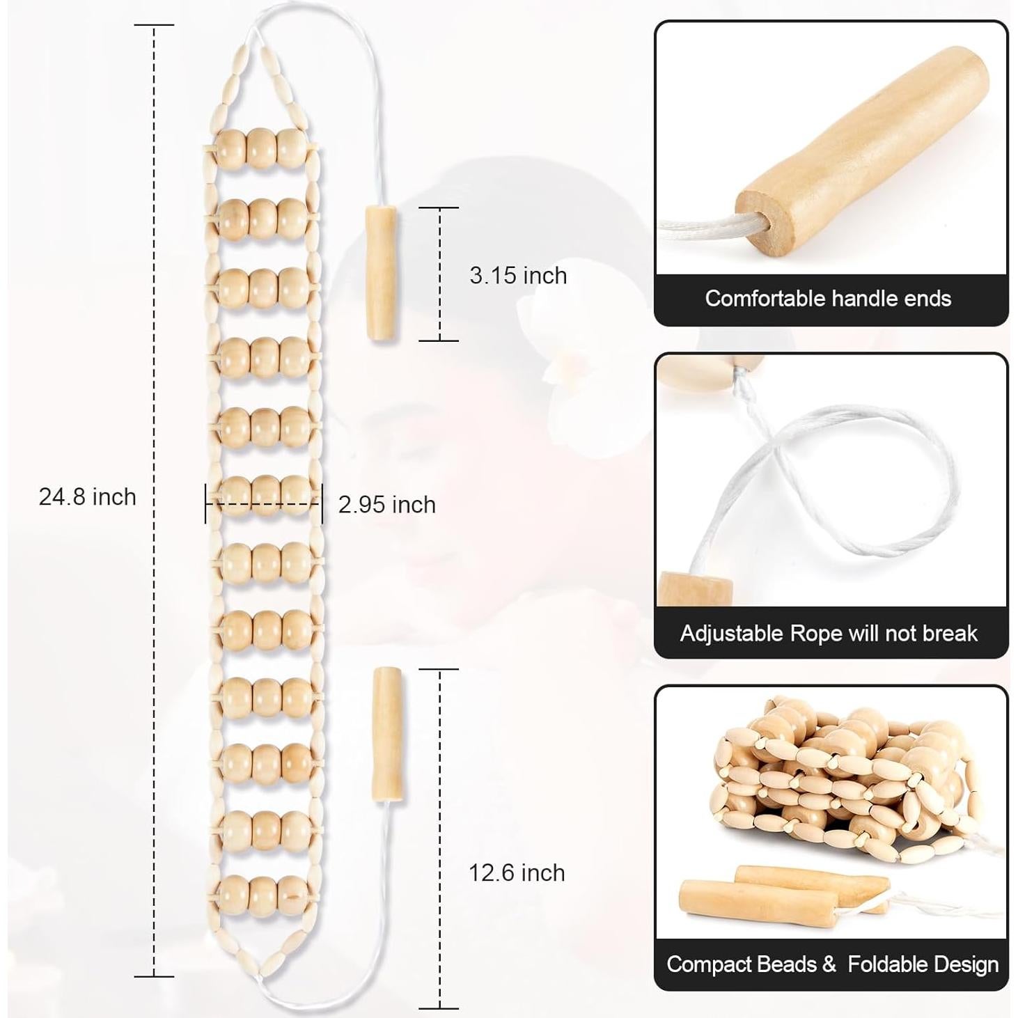 Masajeador de Espalda KintKita de Madera Natural 63 cm