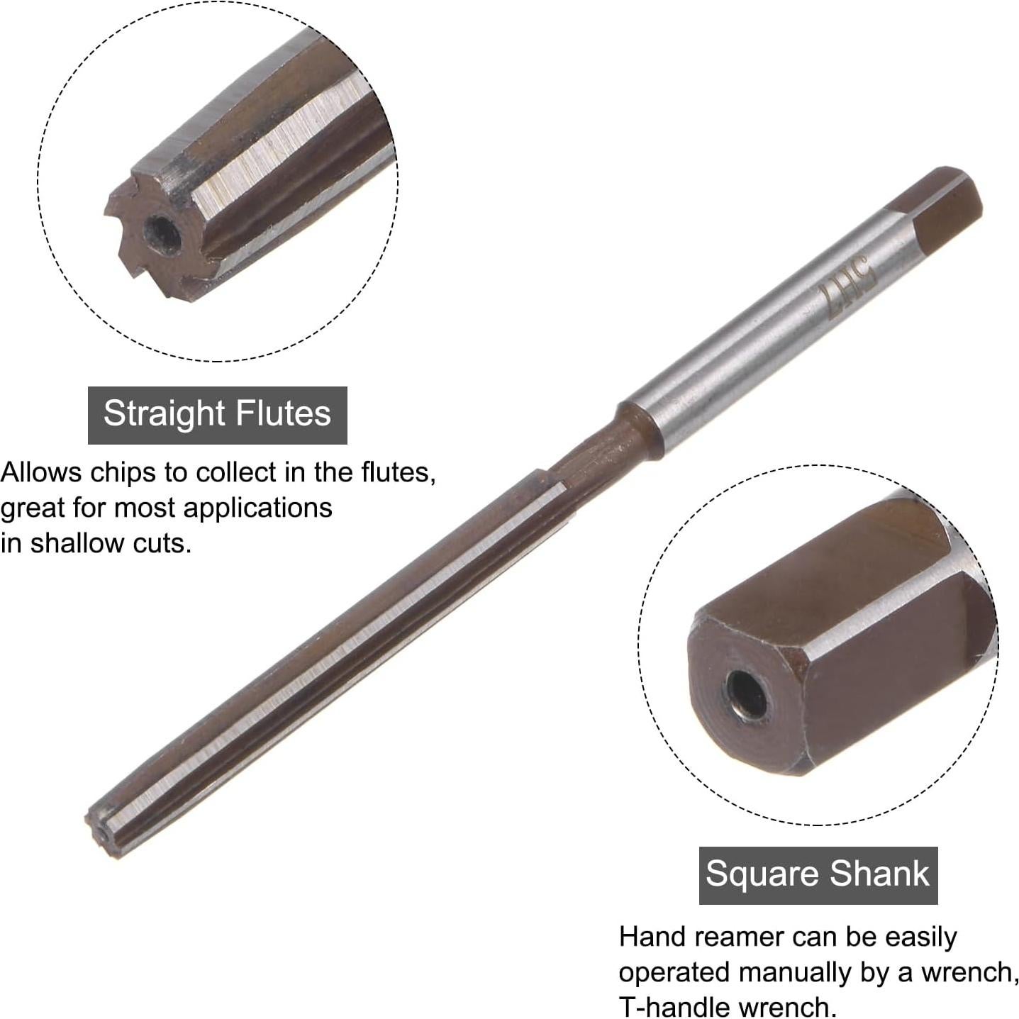 Reamer Manual 5mm H7 uxcell Acero Aleado para Metal y Madera