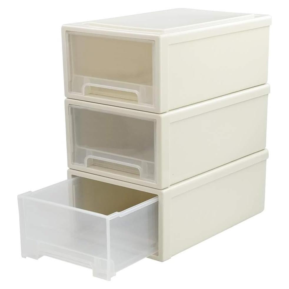 Organizador de Oficina Jandson 3 Cajones Plástico Marfil 6L