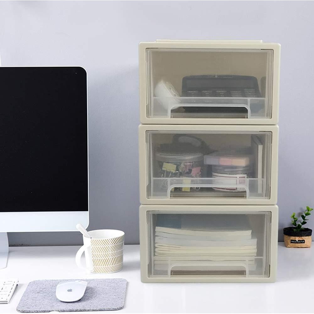 Organizador de Oficina Jandson 3 Cajones Plástico Marfil 6L