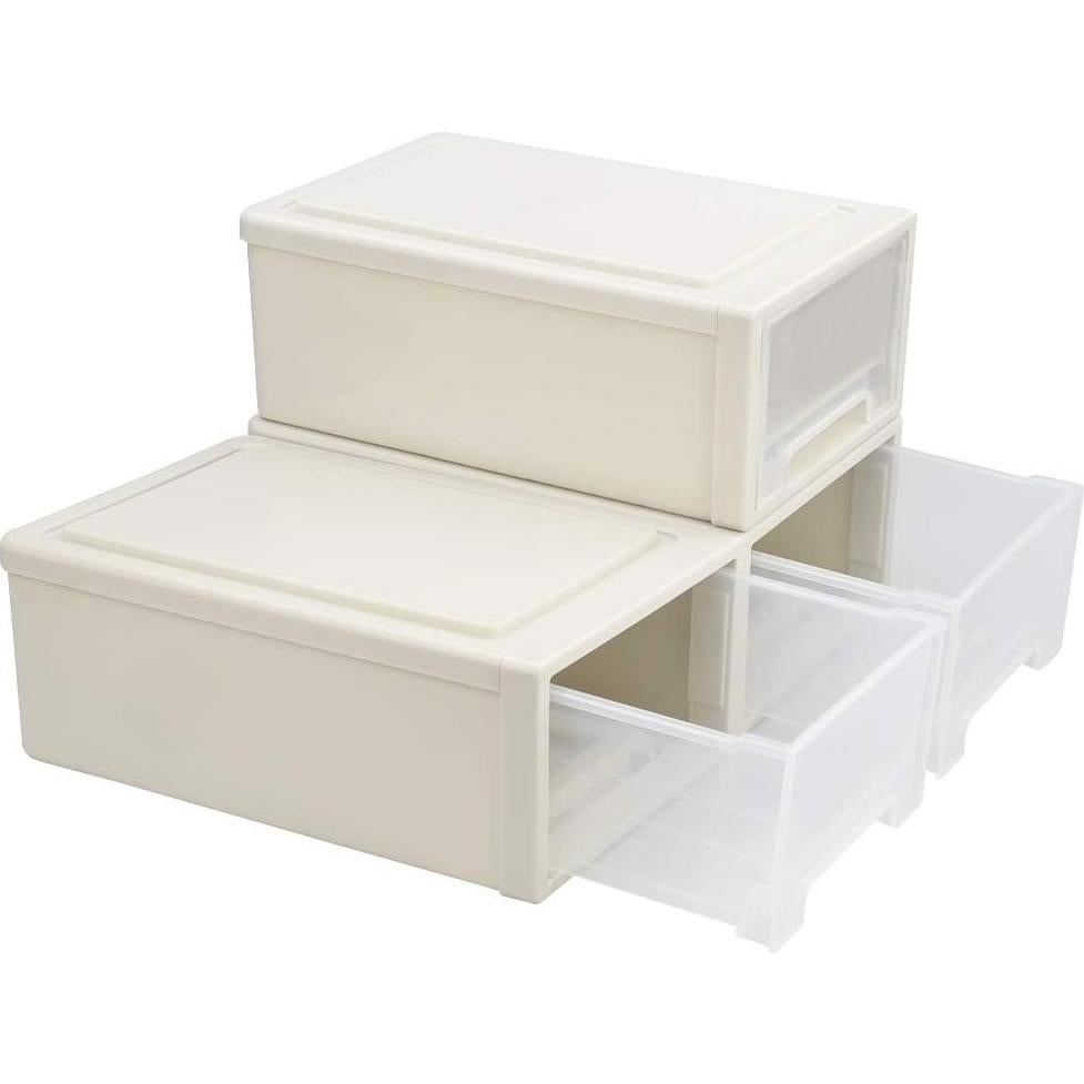 Organizador de Oficina Jandson 3 Cajones Plástico Marfil 6L