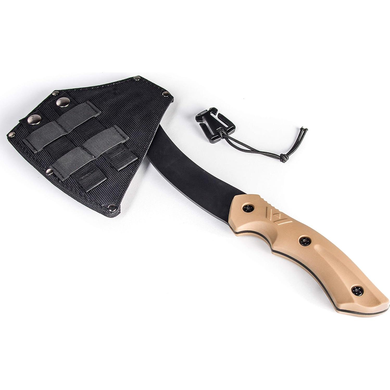 WEYLAND Survival Hatchet & Camping Axe with MOLLE Sheath - Small Bushcraft Camping Axes & Hatchets for Splitting & Chopping Wood, Kindling Splitter for Fire Wood, Camp Hand Tool