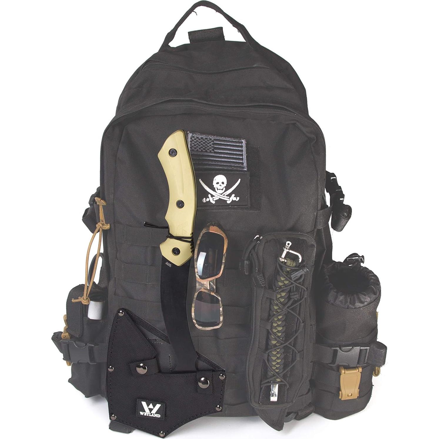 WEYLAND Survival Hatchet & Camping Axe with MOLLE Sheath - Small Bushcraft Camping Axes & Hatchets for Splitting & Chopping Wood, Kindling Splitter for Fire Wood, Camp Hand Tool