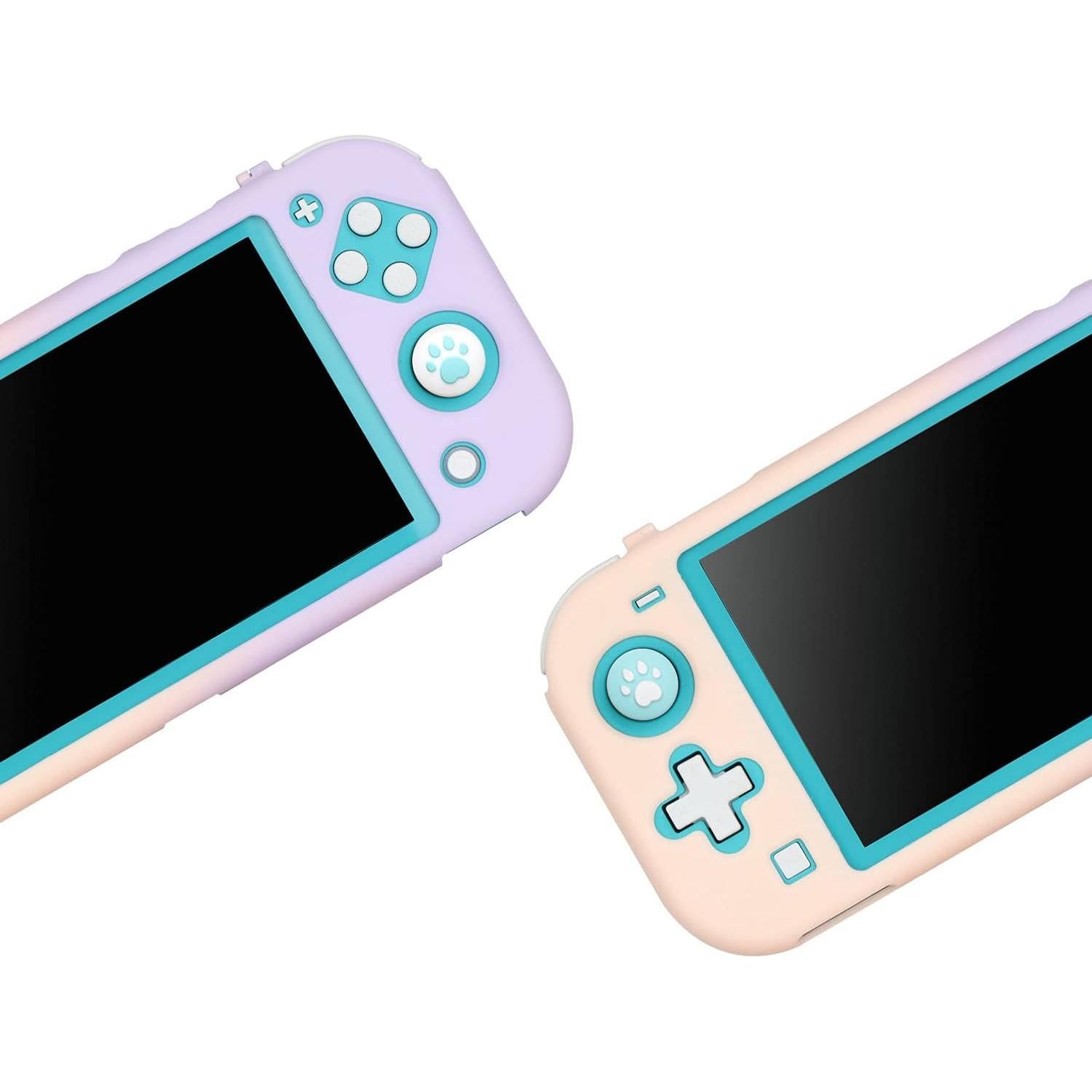 4PCS Thumb Stick Grips for Switch and Switch Lite Silicone Cat Paw Joy Con Thumb Grip Set Joystick Caps, Blue and Green