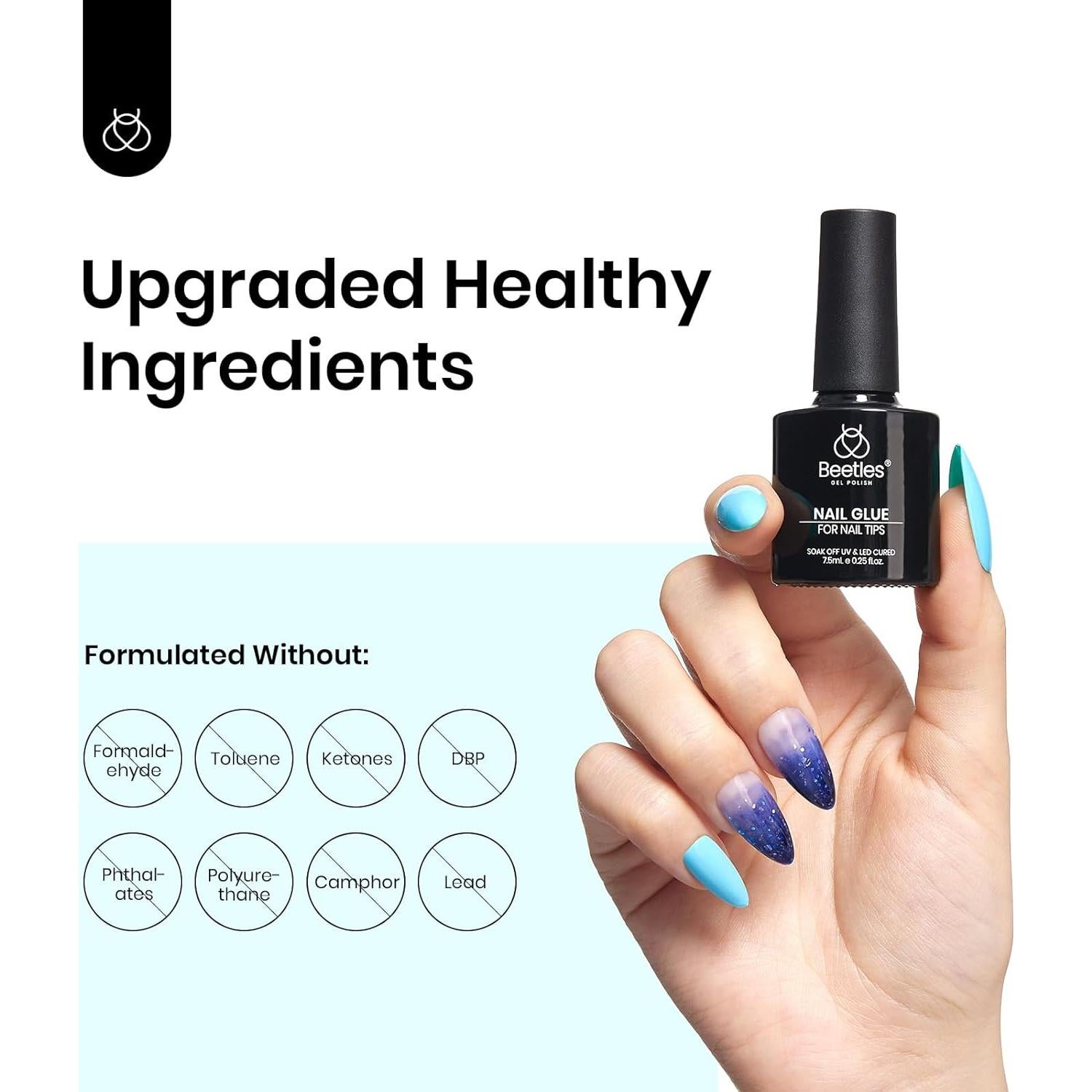 Gel de Pegamento para Uñas Beetles 9 en 1 7.5ML UV