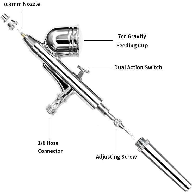 Aerógrafo GotHobby C2-30A 0.3mm Doble Acción 7ml