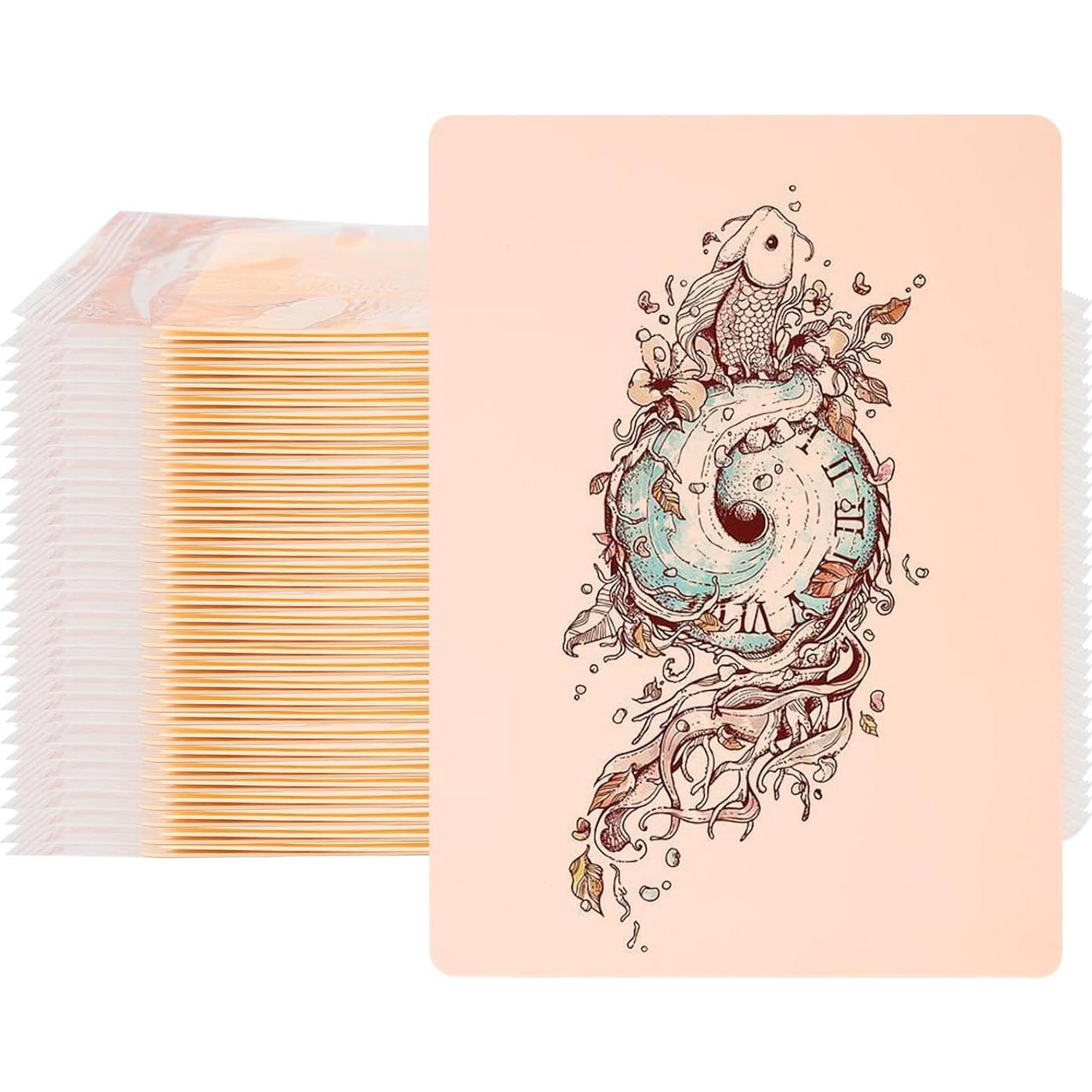 90 Piezas Piel Falsa para Tatuajes Jingtian 19x14 cm Doble Cara