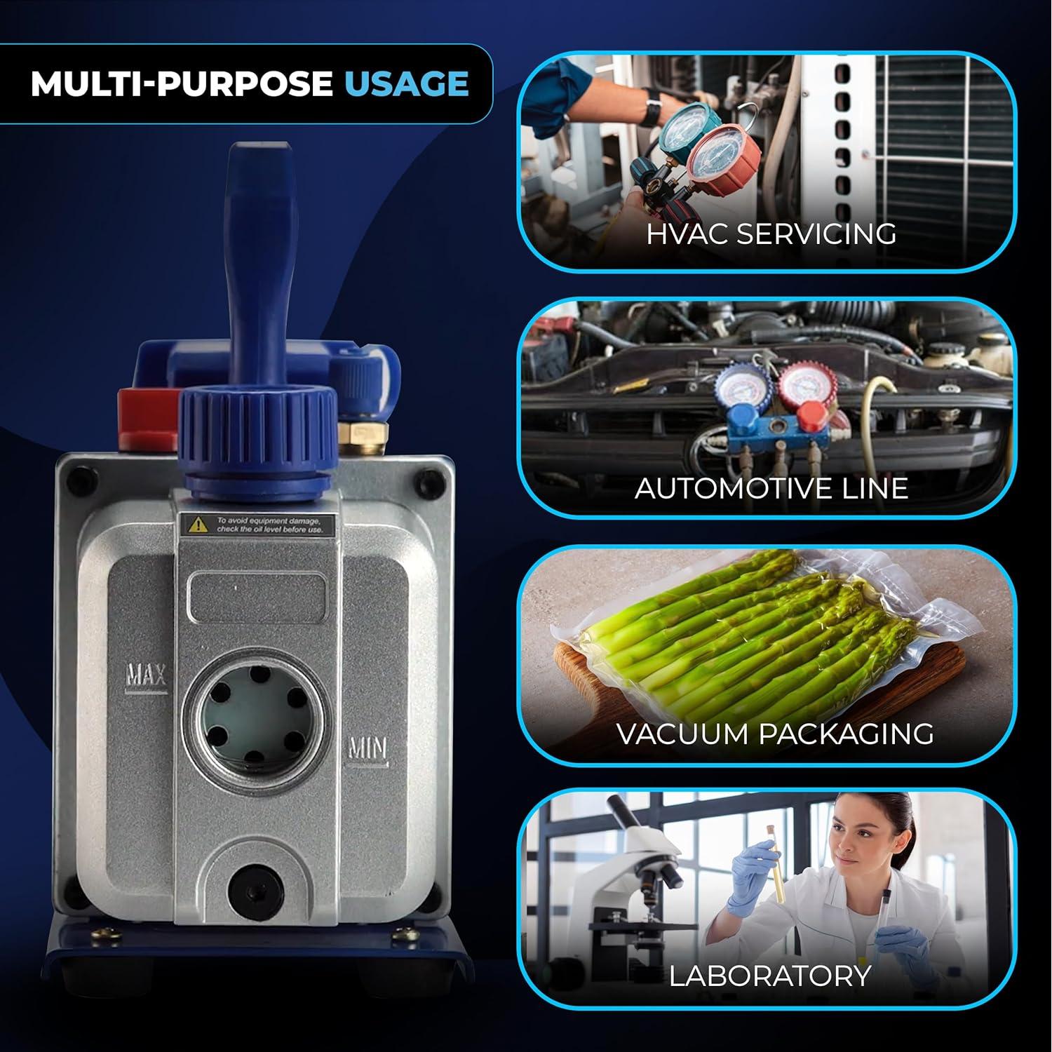 Bomba de vacío Hiatsu VPH 4 CFM 1/4 HP para AC