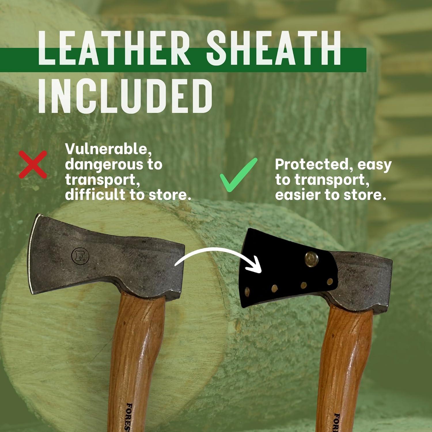 Hacha Multifuncional FORESTER 60 cm con Funda de Cuero