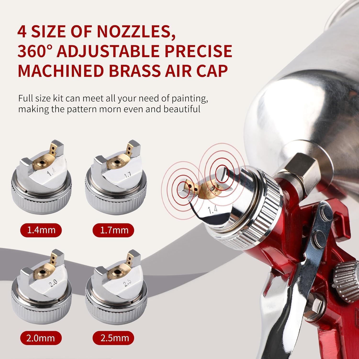 Pistola de Pulverización HVLP Zeinlenx 827 con 4 Boquillas