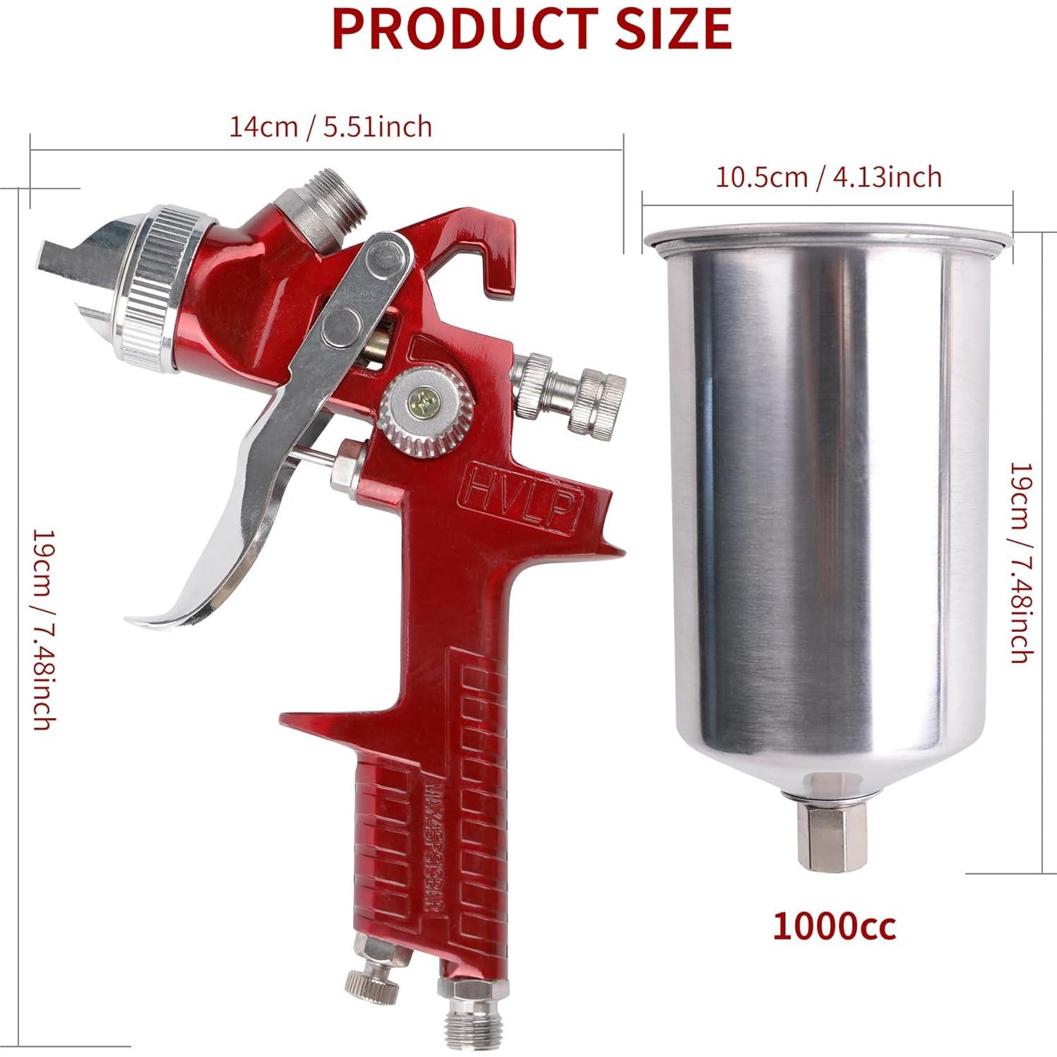 Pistola de Pulverización HVLP Zeinlenx 827 con 4 Boquillas