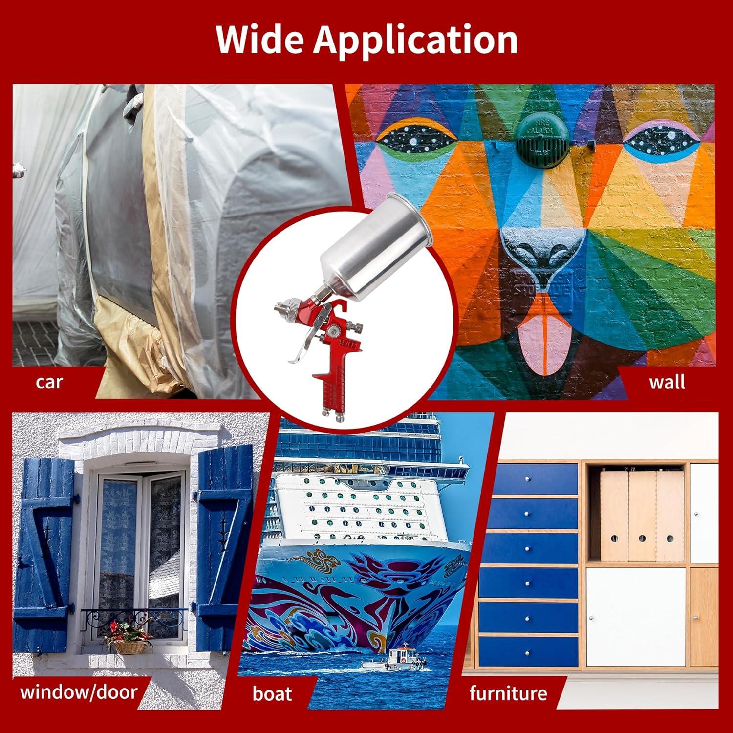 Pistola de Pulverización HVLP Zeinlenx 827 con 4 Boquillas