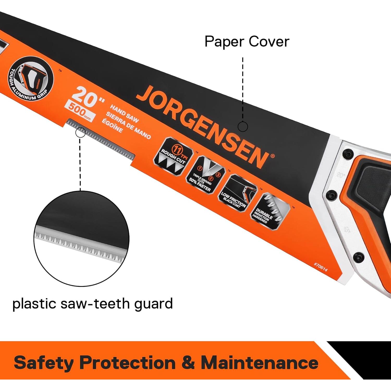Sierra de Mano JORGENSEN 50.8 cm 11 TPI Mango Ergonómico