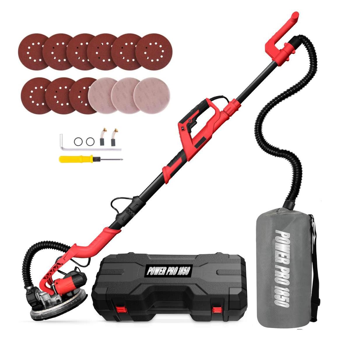 Lijadora de Paneles de Yeso Eléctrica Power Pro 1850 - 750W, 1000-1850rpm, Luz LED