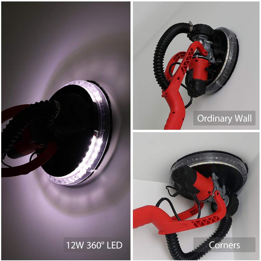 Lijadora de Paneles de Yeso Eléctrica Power Pro 1850 - 750W, 1000-1850rpm, Luz LED