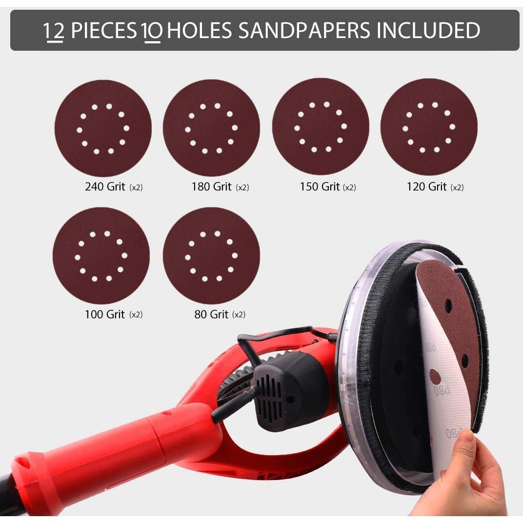 Lijadora de Paneles de Yeso Eléctrica Power Pro 1850 - 750W, 1000-1850rpm, Luz LED