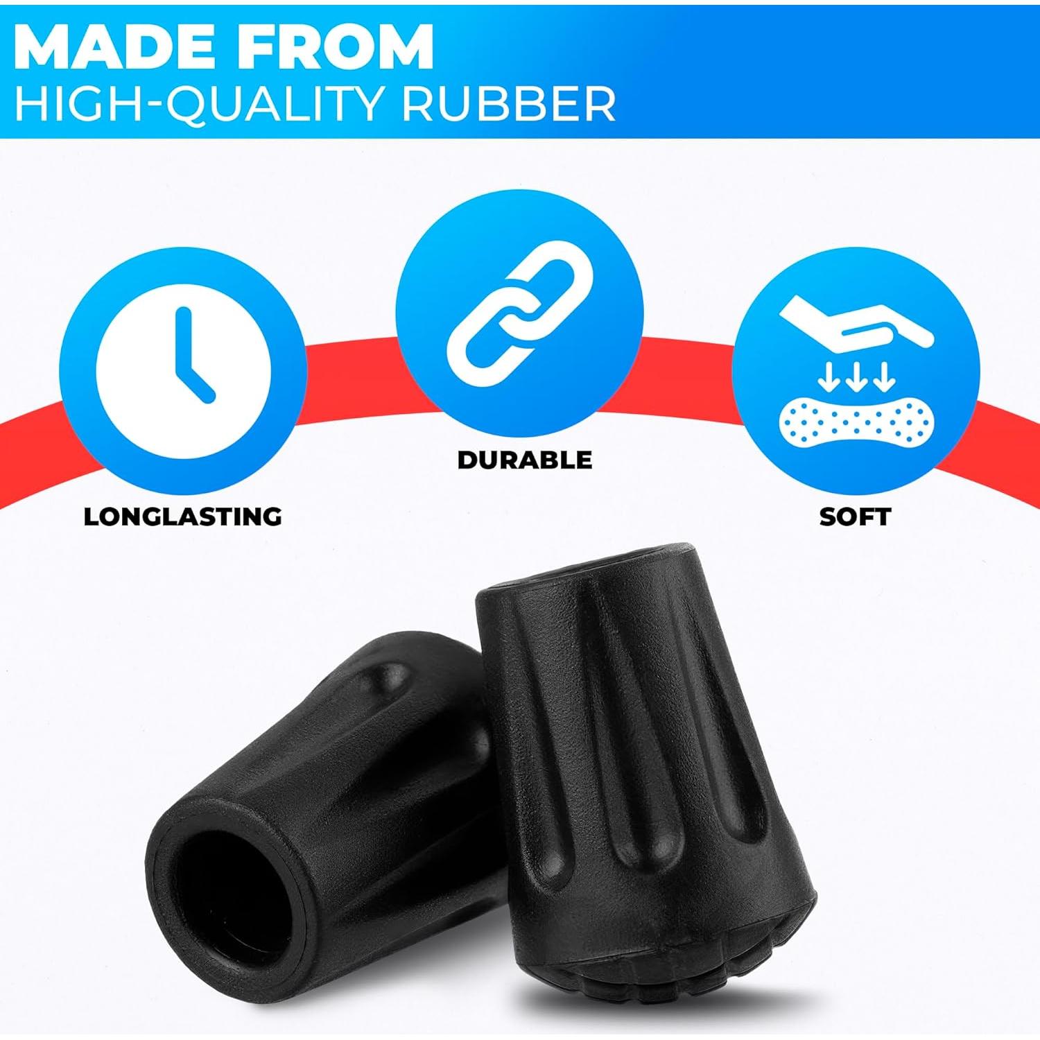 6 Puntas de Goma para Bastones de Senderismo SIMAX SMX-12