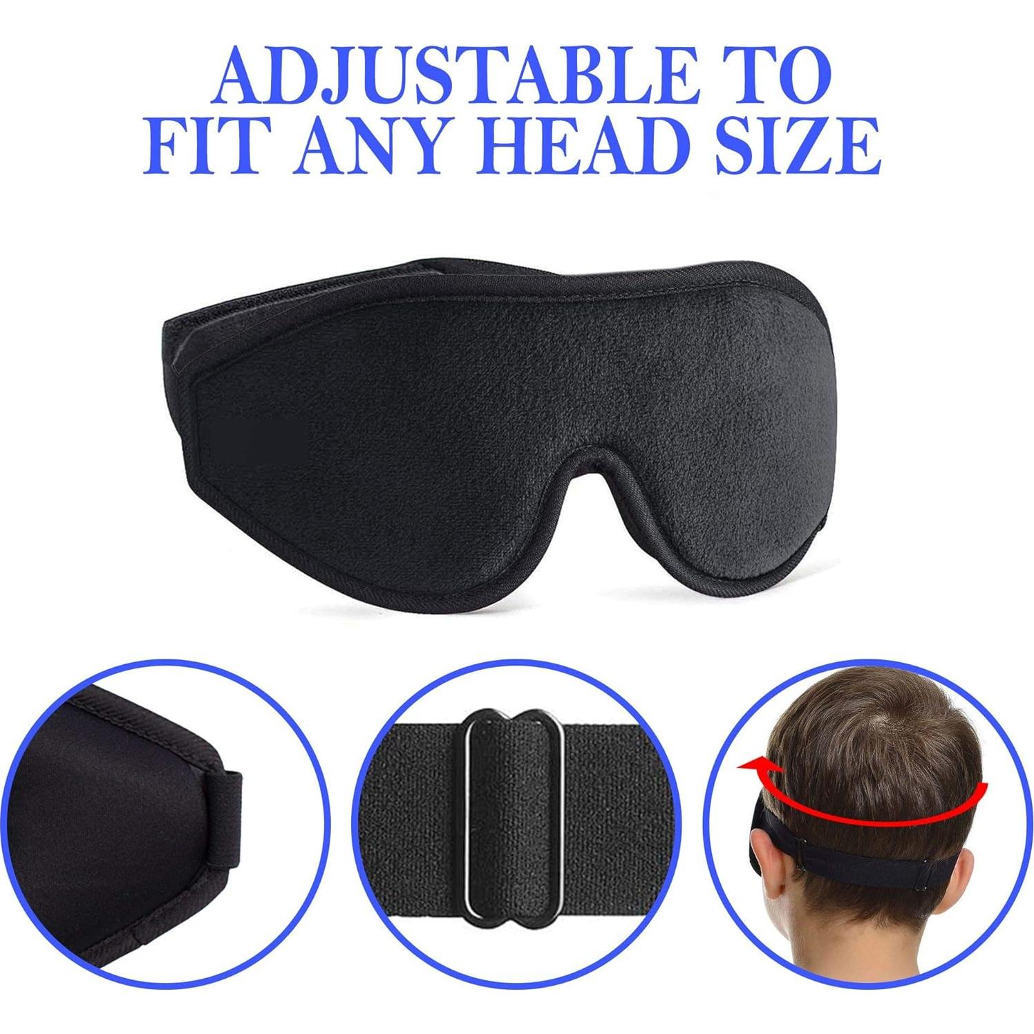 Máscara de Sueño para Niños Folk - Antifaz Contorneado 3D Negro